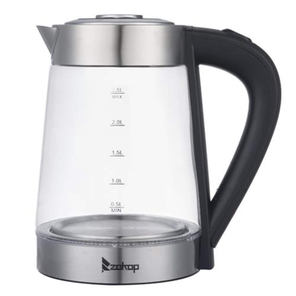 Aroma 1.5-Liter Electric Kettle, White/Grey 