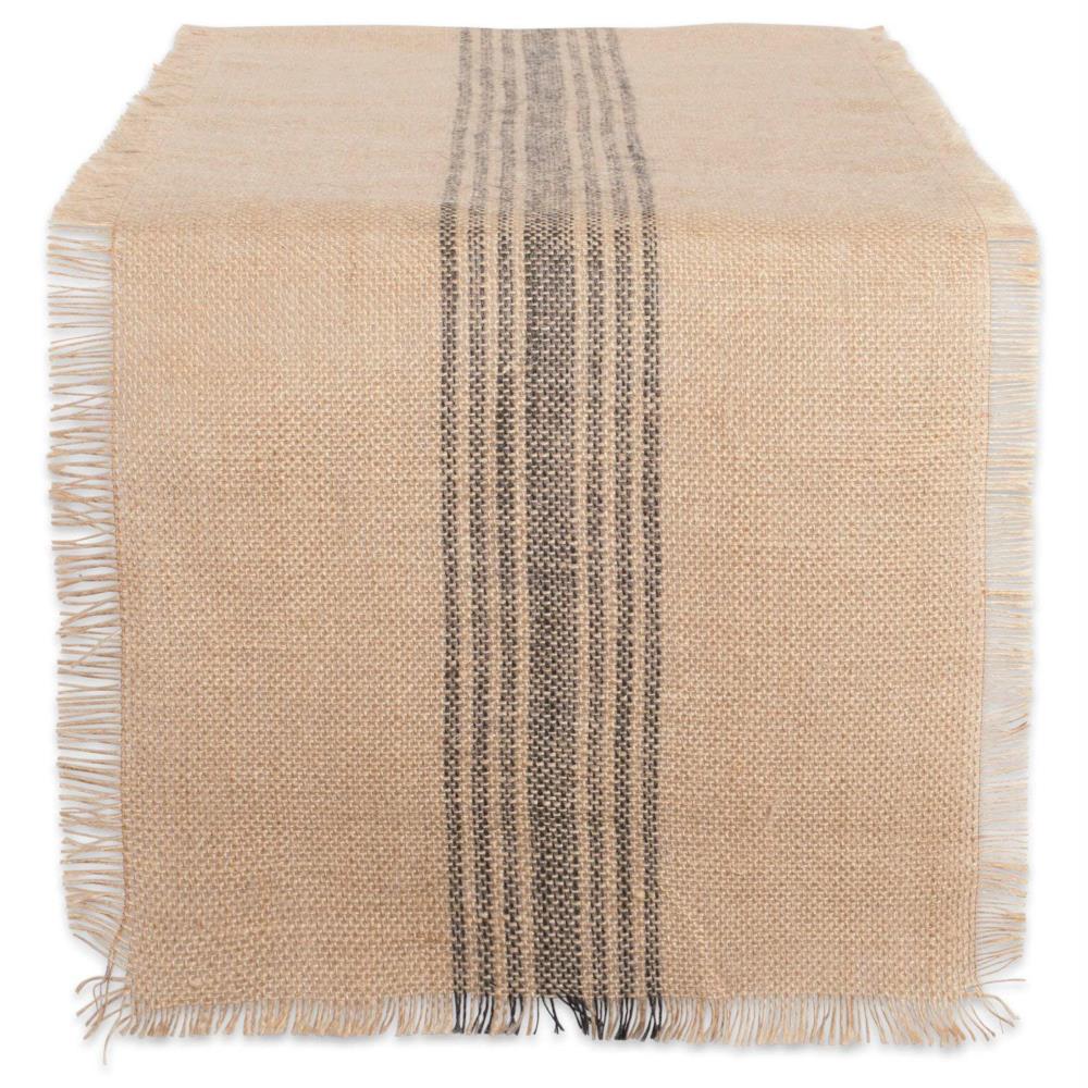 DII CAMZ38416 Center Stripe Gray Table Runner