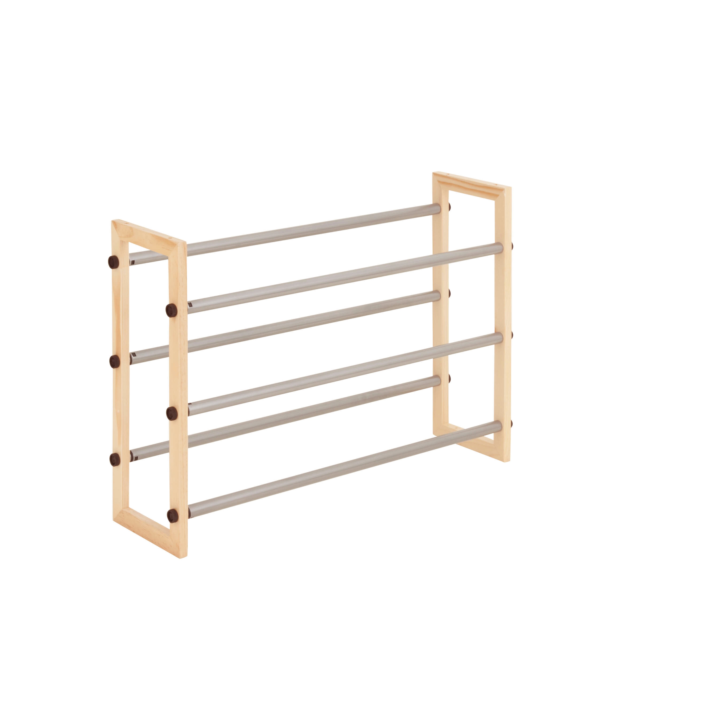 Honey-Can-Do SHO-09463 18-Inches H 8 pair Natural Steel Shoe organizer