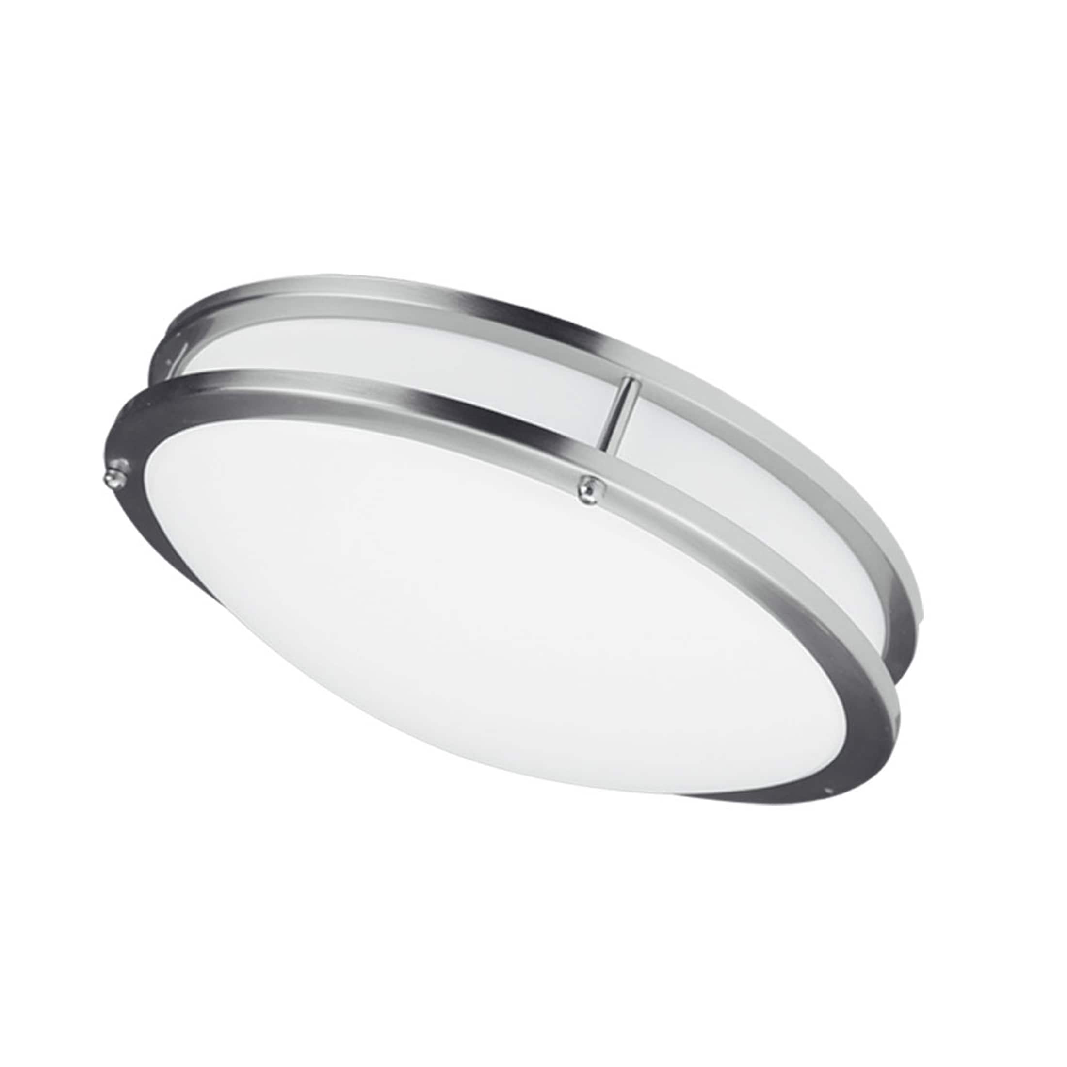 Dainolite CFLED-C1626-SC CFLED 1 -Light 16-in Satin Chrome Integrated LED Flush Mount Light
