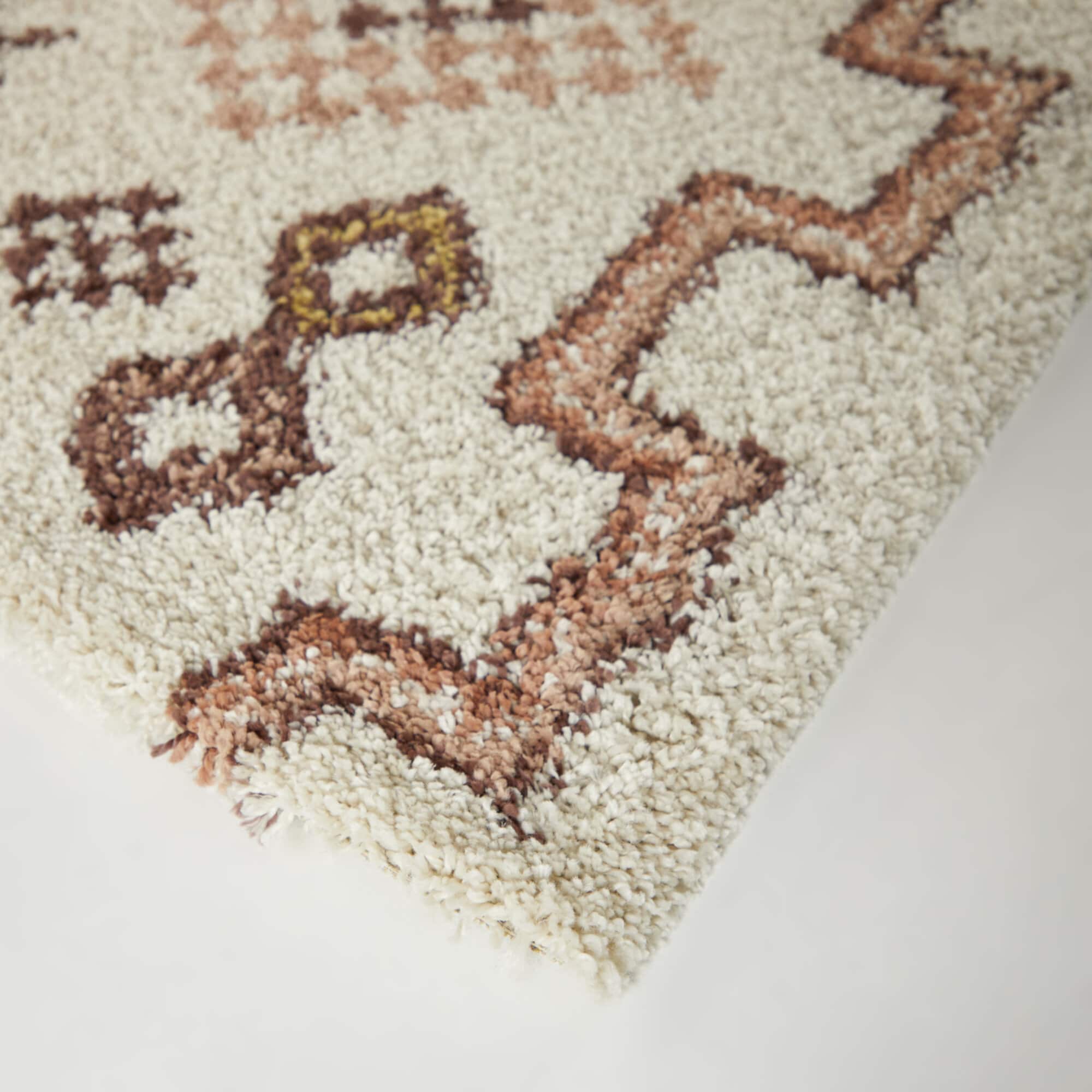 Burnt Orange Rectangular Shag Rug for Kids, 5'3" x 7'