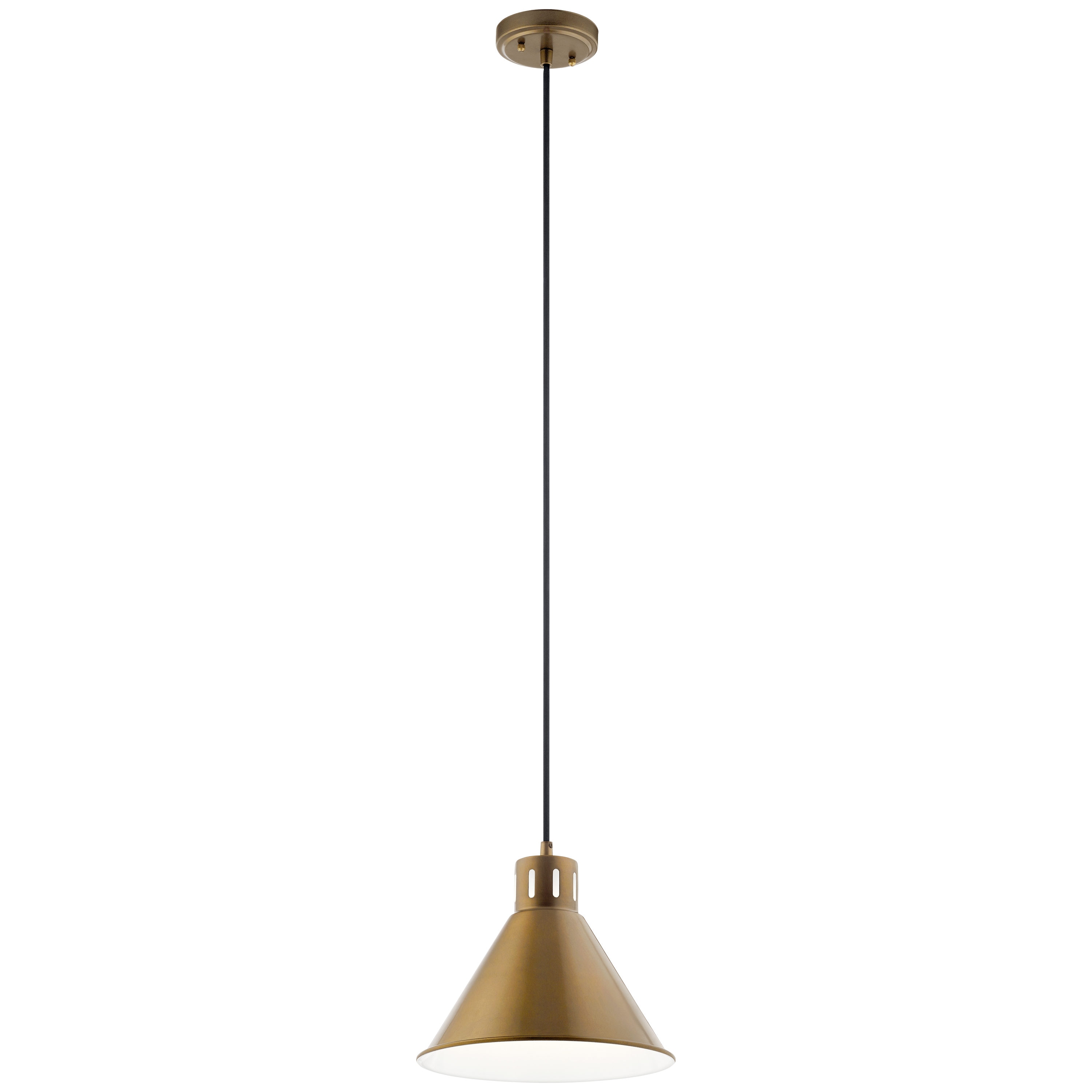 Kichler Zailey Natural Brass Modern/Contemporary Dome Pendant Light in ...
