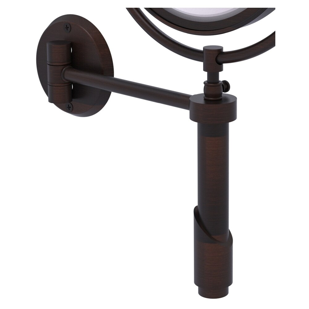 Allied Brass Tribecca 8-in x 15-in Matte Gray Double-Sided Magnifying Wall-Mounted Vanity Mirror