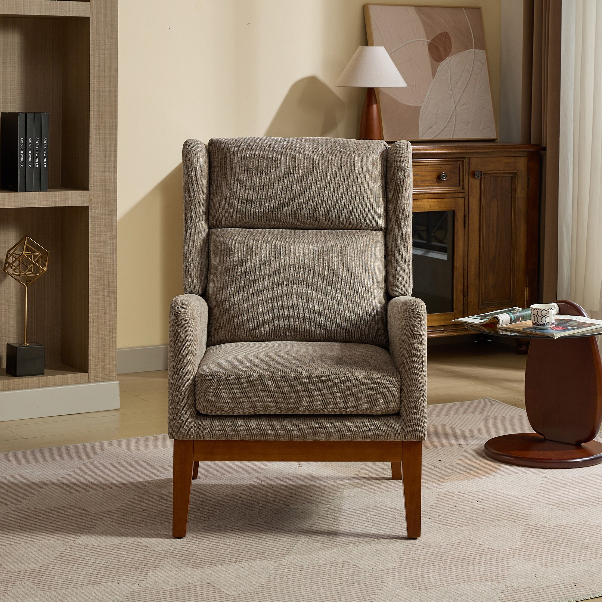 Damerin 26.18-in W Modern Taupe Accent Armchair