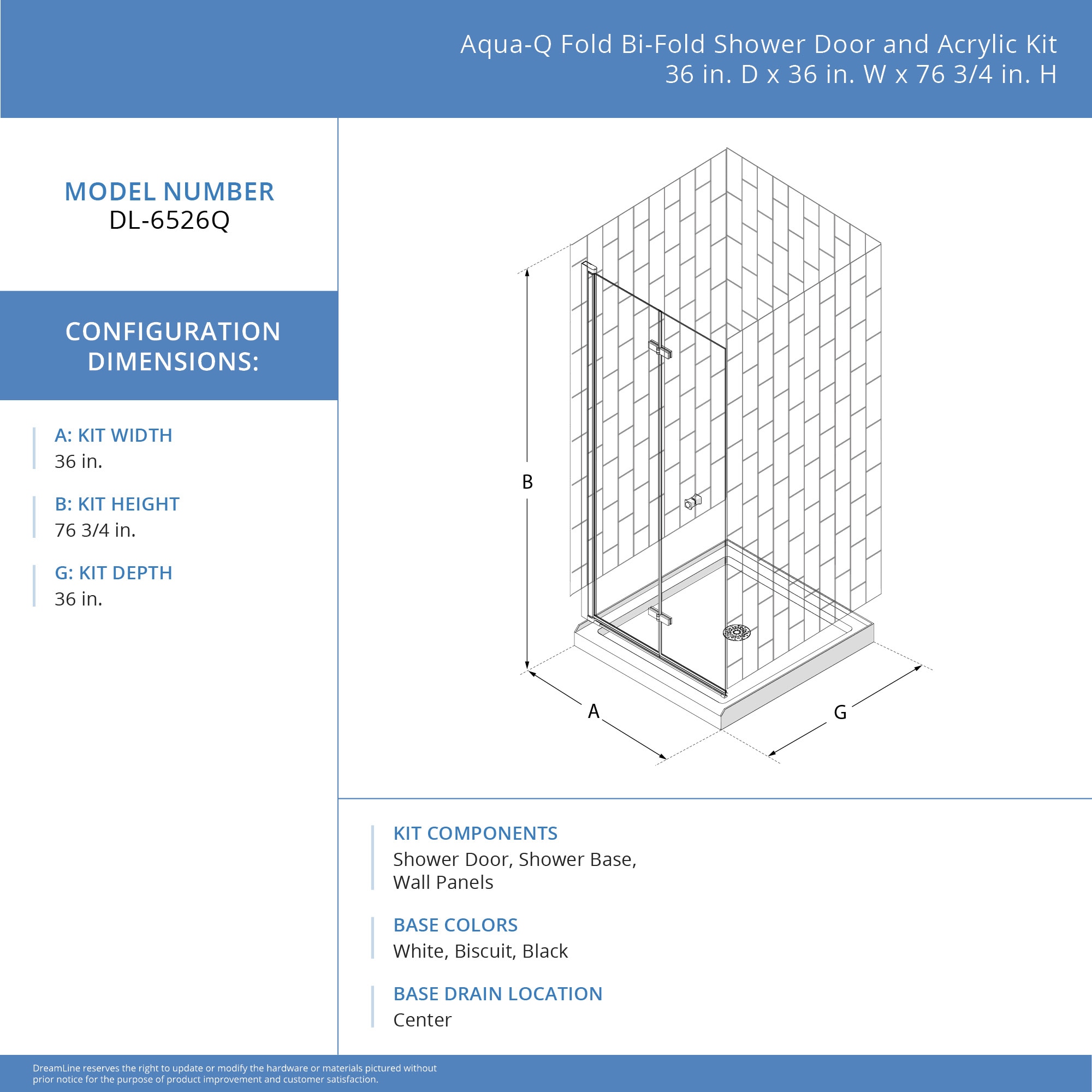 DreamLine DL-6526QC-04 Alcove-Shower-Kit - View #15