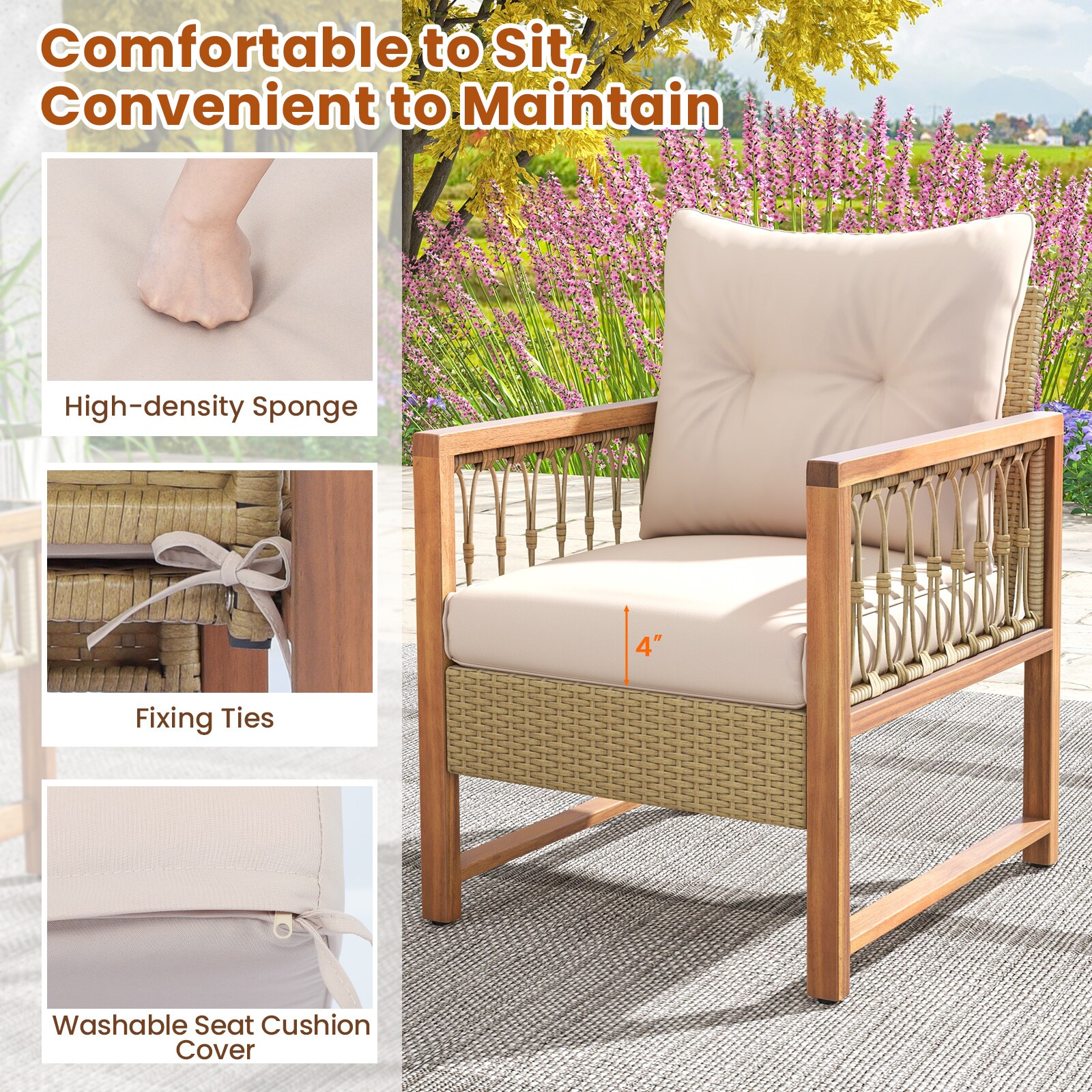 Ayelon 728BNLW4KHW72 Patio-Conversation-Sets - View #3