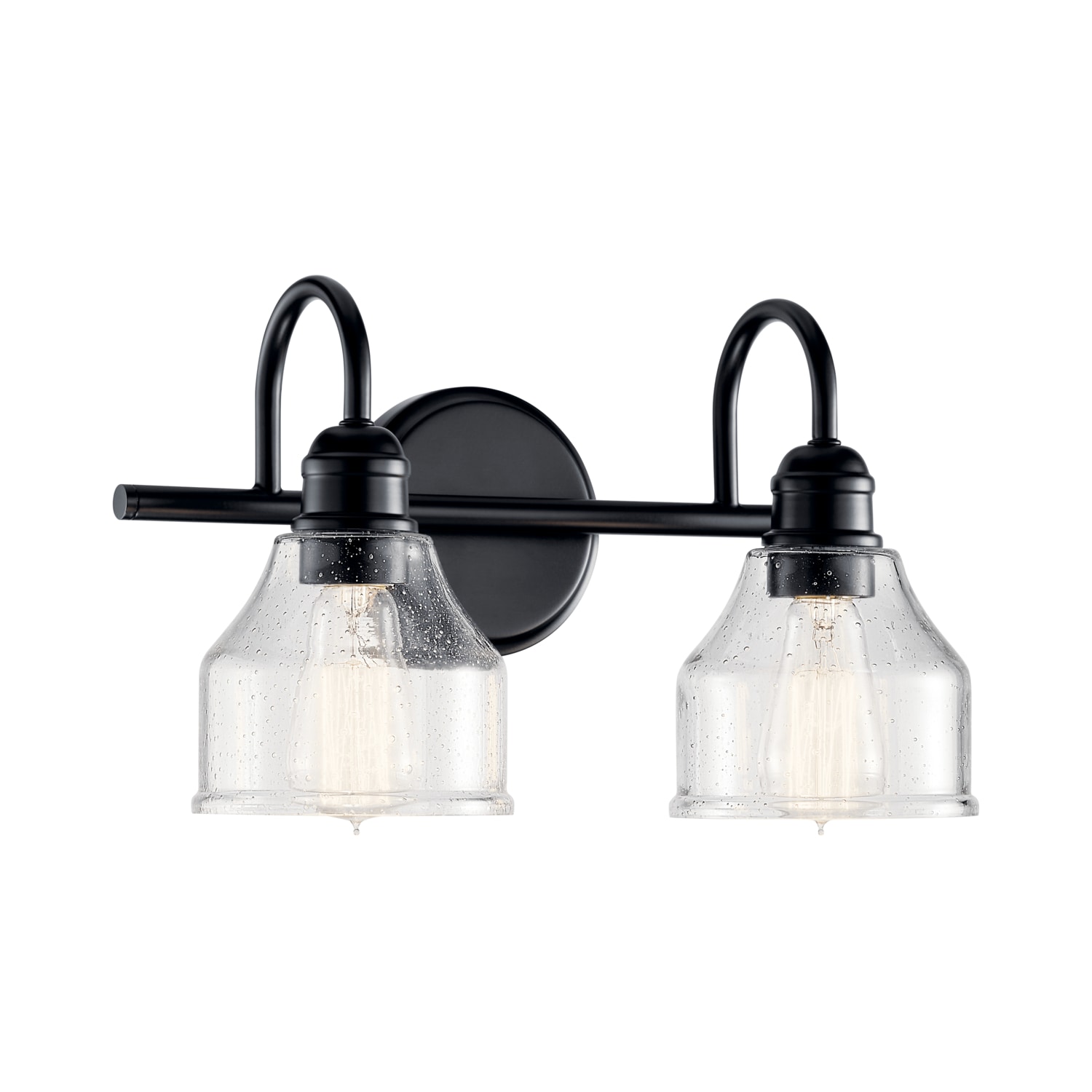 Kichler 45972BK Avery 15-in 2 -Light Black Industrial Vanity light