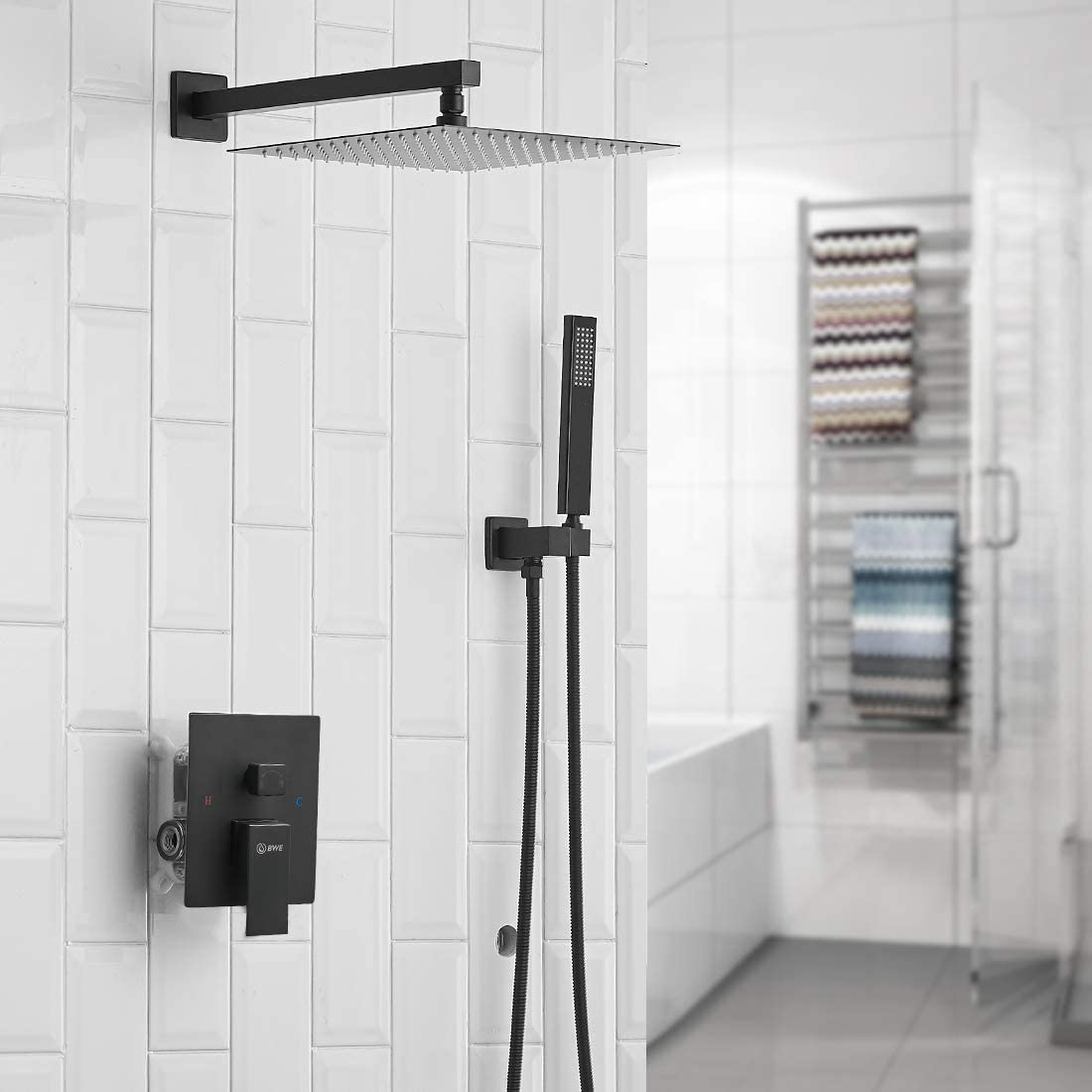 BWE A-95016-BLACK Showerhead-Bar-Panels - View #2