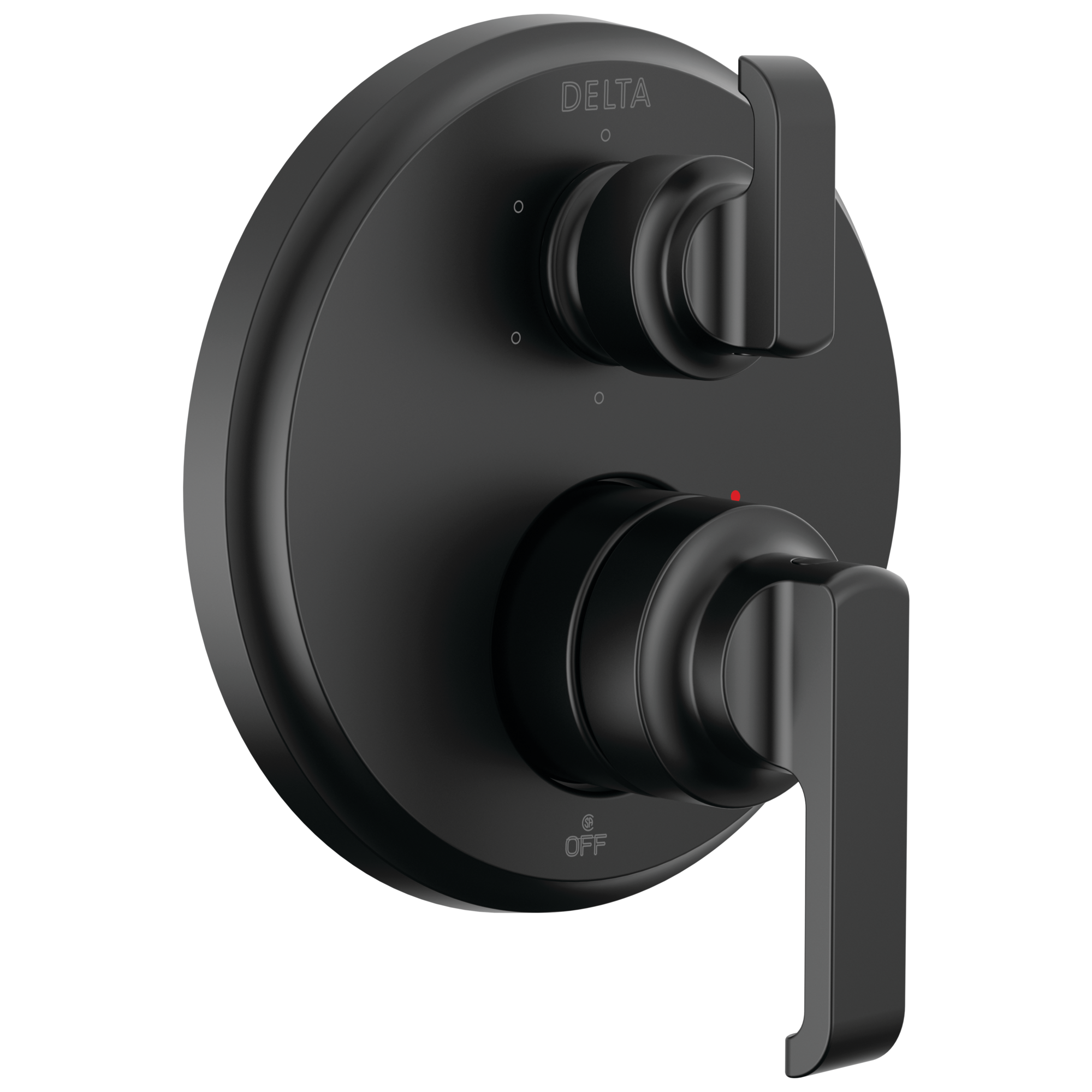 Delta T24989-BL Tetra Matte Black 3.38-Inches Universal Bathtub/Shower Diverter 0.5-Inches -ID