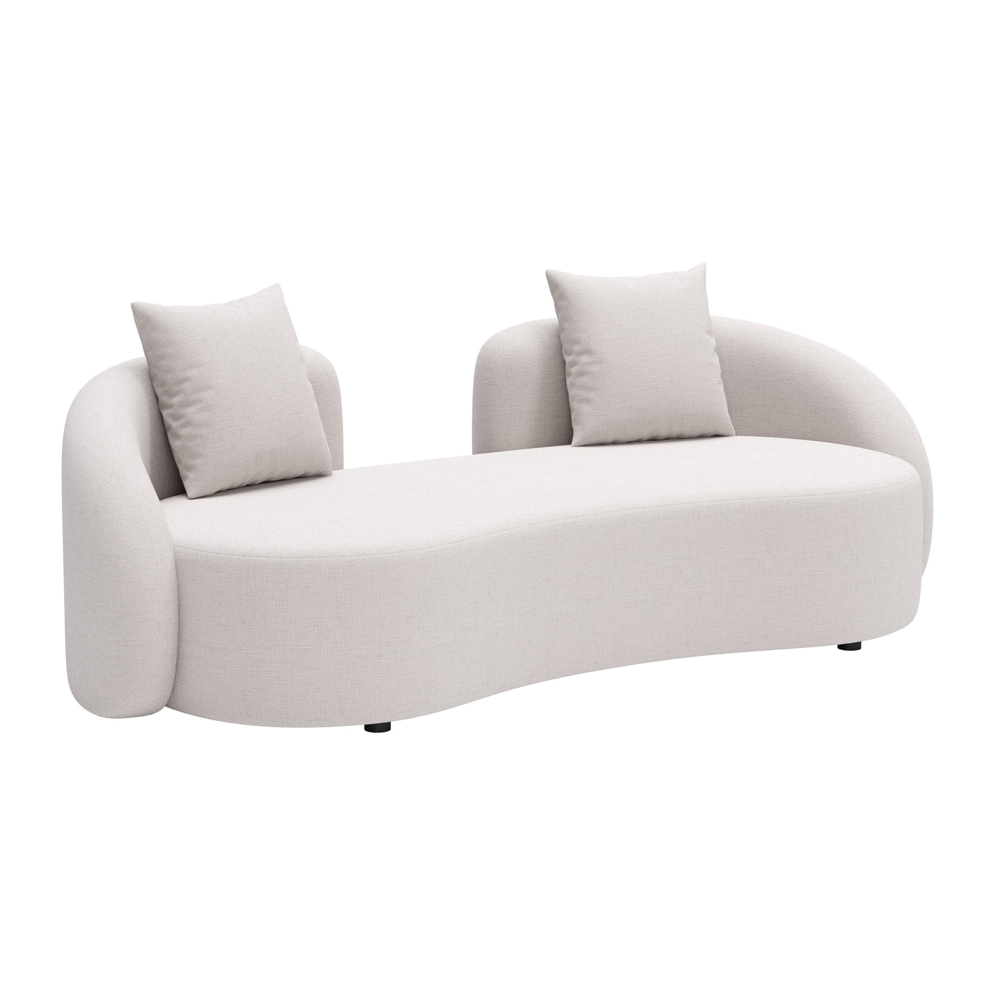 ZUO 704019 Sunny Isles Outdoor Loveseat with Black Cushions and Aluminum Frame