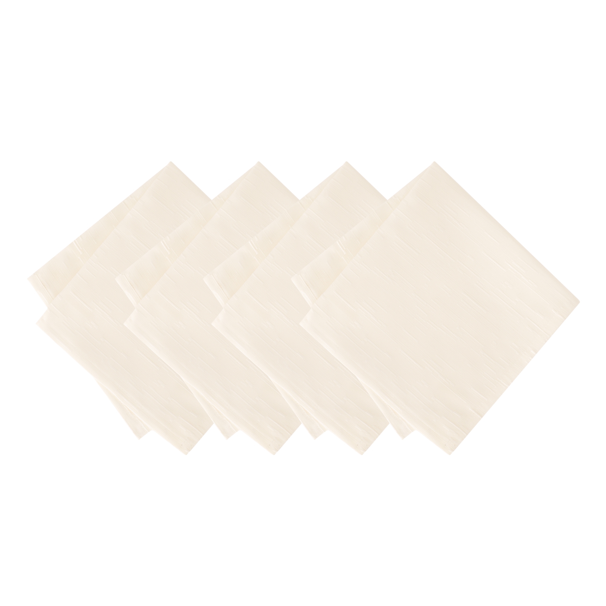 Elrene Home Fashions 194590066055 Continental Solid Texture Water Stain Resistant 4 -Pack Ivory Polyester Square Napkin(s)