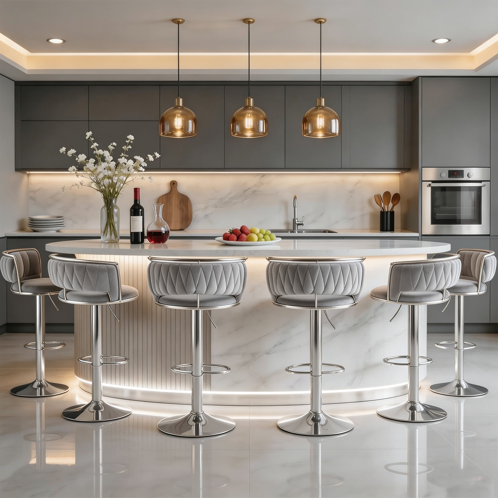 Dreamsidea LS-BA-SIL-2-GRAY-6 stools - View #3