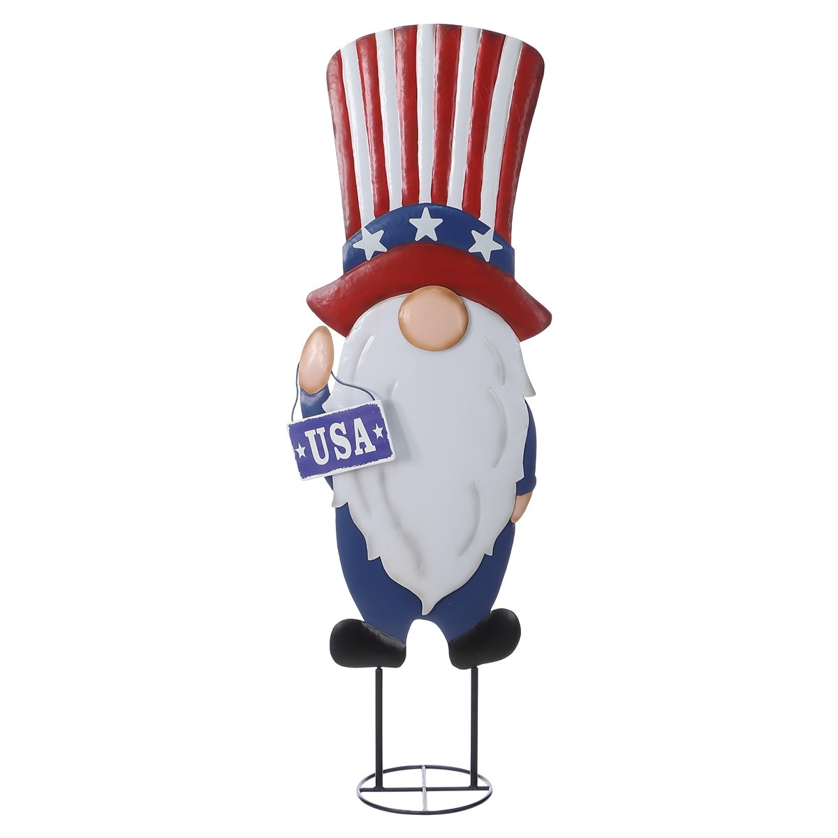 Holiday Living Metal Indoor Outdoor Free Standing Decoration Gnome 4th of July Decor LW298 NSJE004R at Lowes