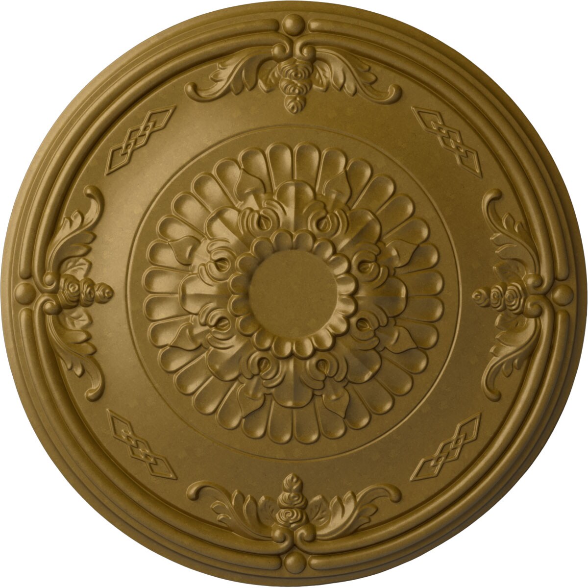 Ekena Millwork CM27ATGLS Athens 26.25-in W x 26.25-in L Painted Gold Polyurethane Whole Ceiling Medallion