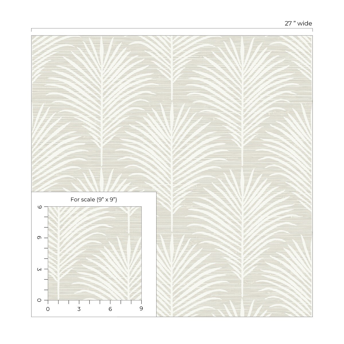 Sea Salt Palm Frond Self-Adhesive Vinyl Wallpaper