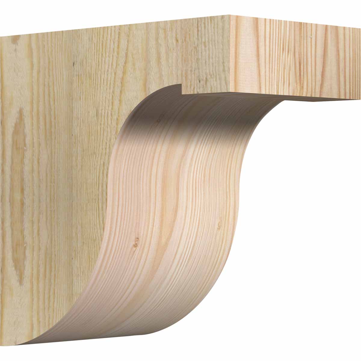 Ekena Millwork COR06X10X10DEL00RDF 6-in x 10-in x 10-in Del Monte Unfinished Douglas Fir Wood Paintable/Stainable Corbel