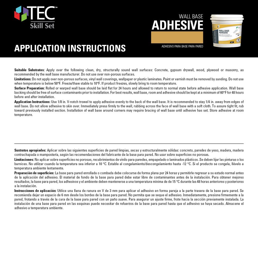 TEC Skill Set Wall Base Flooring Adhesive (30-oz) in the Flooring Adhesives  department at
