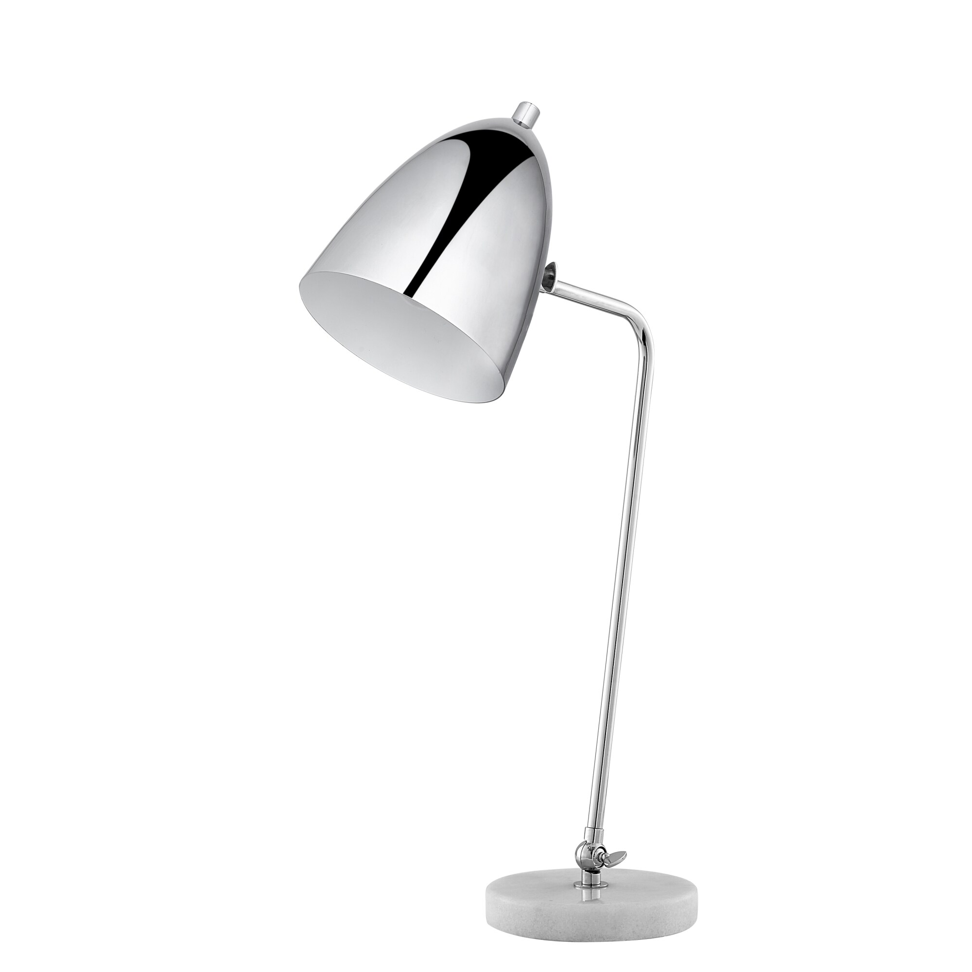 Inspired Home LA445-24CHR-LS Marques 22-in Chrome Rotary Socket Downbridge Table Lamp with Metal Shade