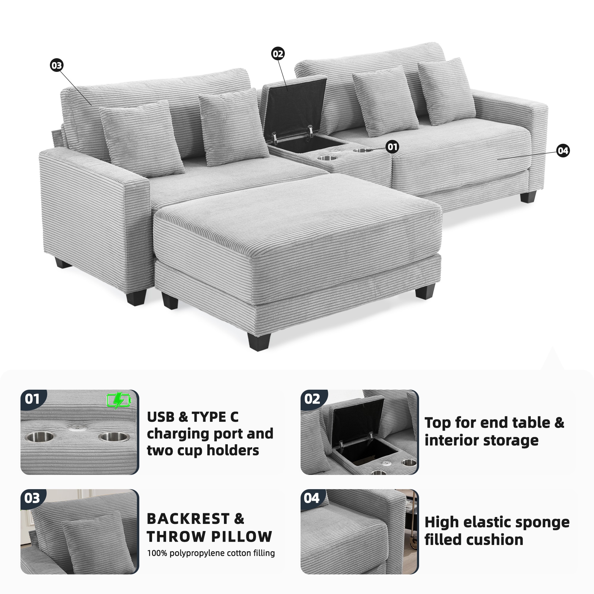 VOUA SAF-DXR3-YE1 Sofas-Loveseats - View #4