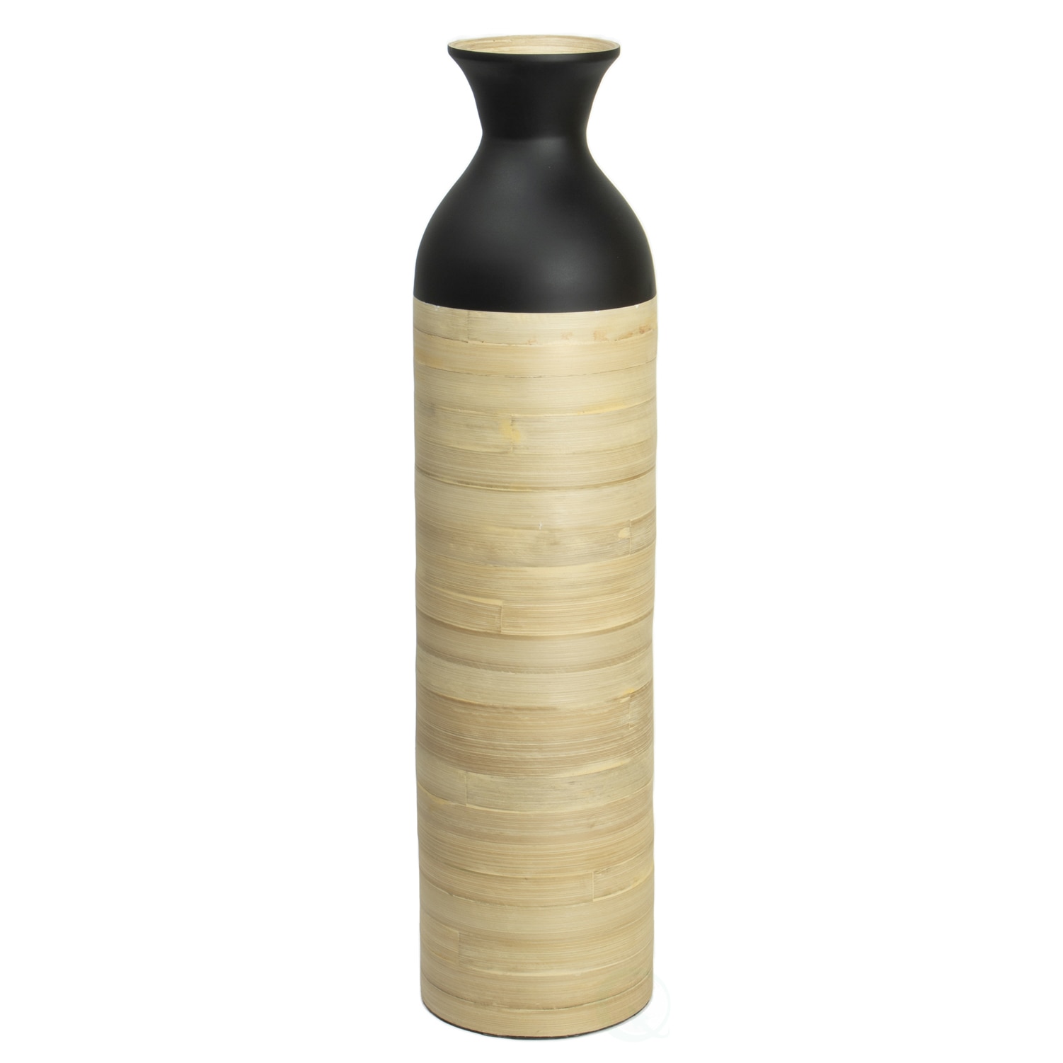 Uniquewise QI003455BKN.L Black Wood Modern Vase