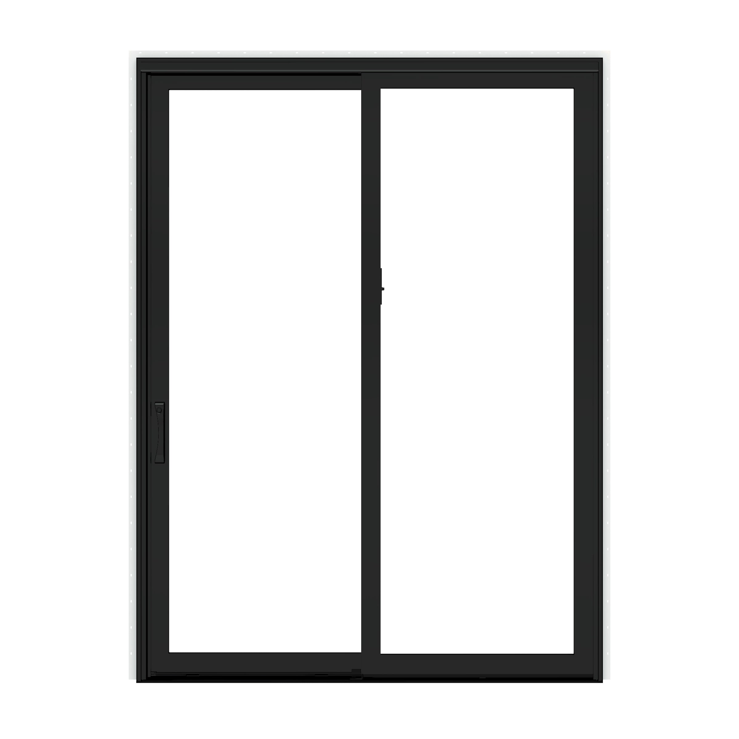 Impervia Series 72-in x 80-in Low-e Argon Black Fiberglass Sliding Left-Hand Sliding Double Patio Door | - Pella 1000011492