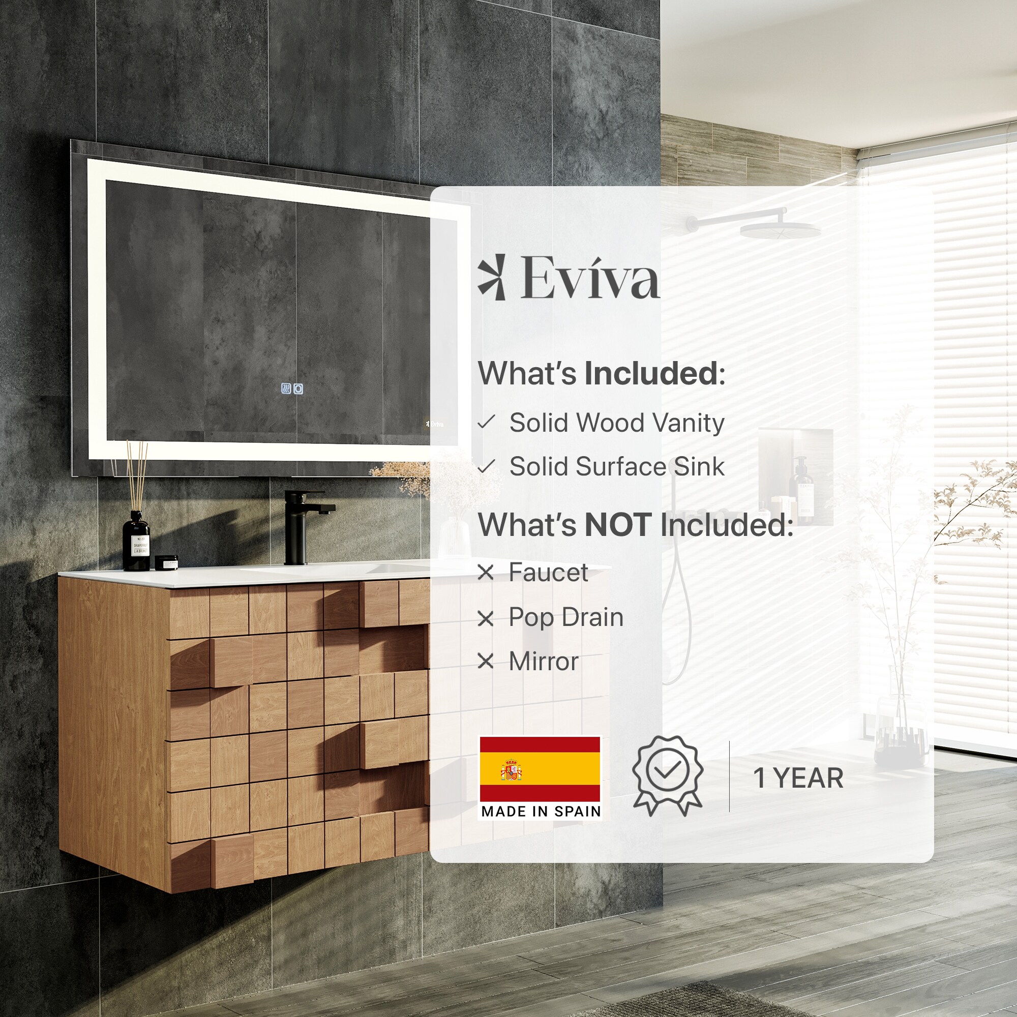 Eviva EVVN112-36OAK Bath-Vanity-Combo - View #7