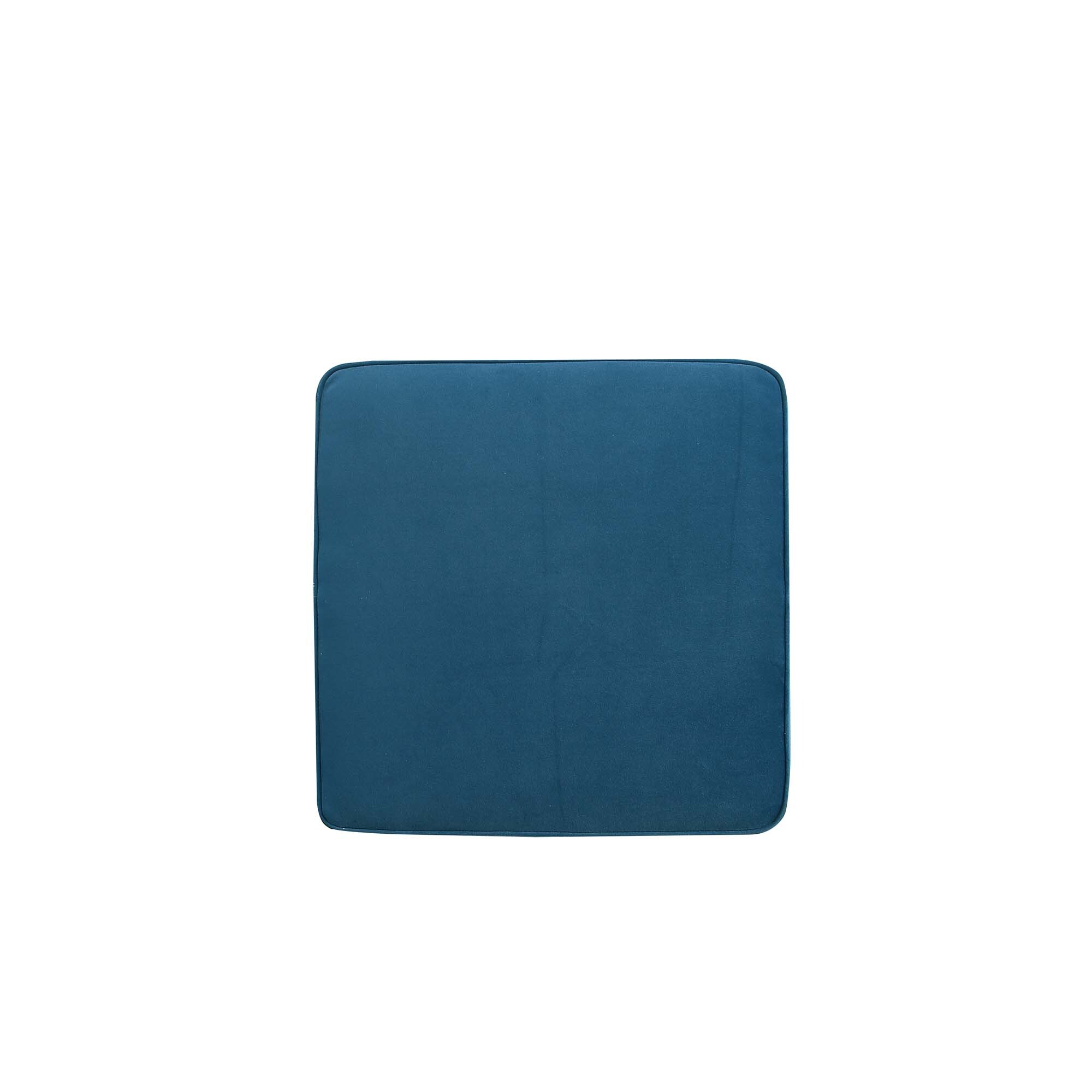 Abigail Blue Velvet Upholstered X-Base Ottoman