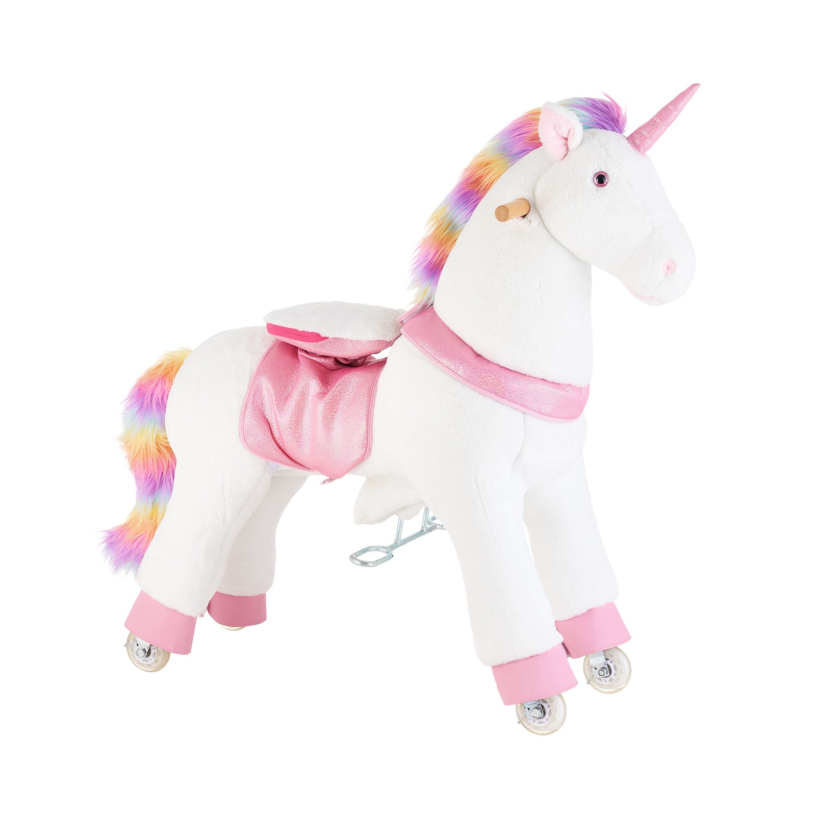 VEVOR Ride On Horse Riding Unicorn Toys for Kids No Battery Required Smooth Wheels with Anti-Roll Stop Ring Upgraded Raised Seat Handles Sturdy Pedals 176 lbs Max Load Capacity for Ages 6+