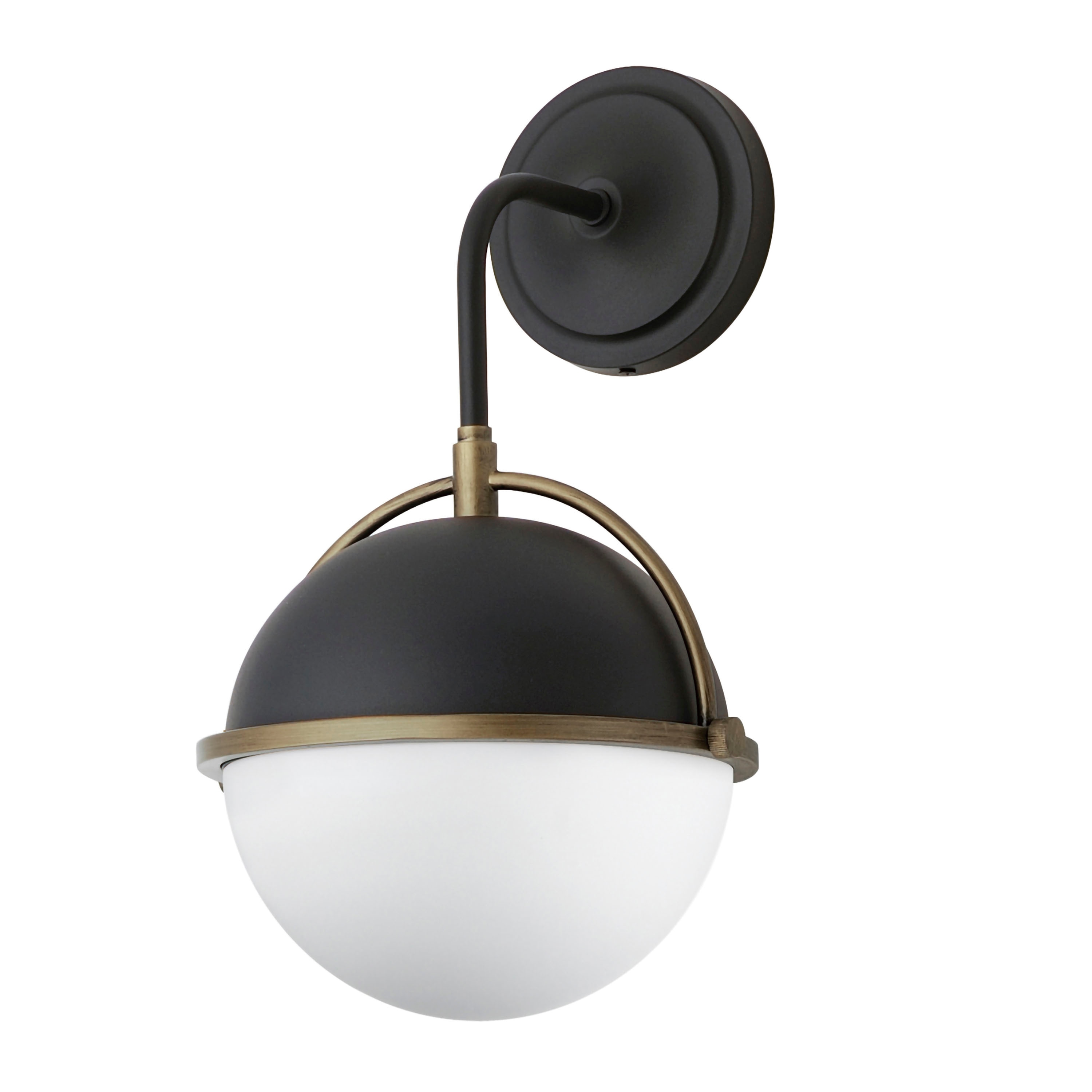 Maxim Lighting 12416SWBKWBR Duke 9.5-in W 1 -Light Multiple finishes Multiple colors Transitional Wall Sconce