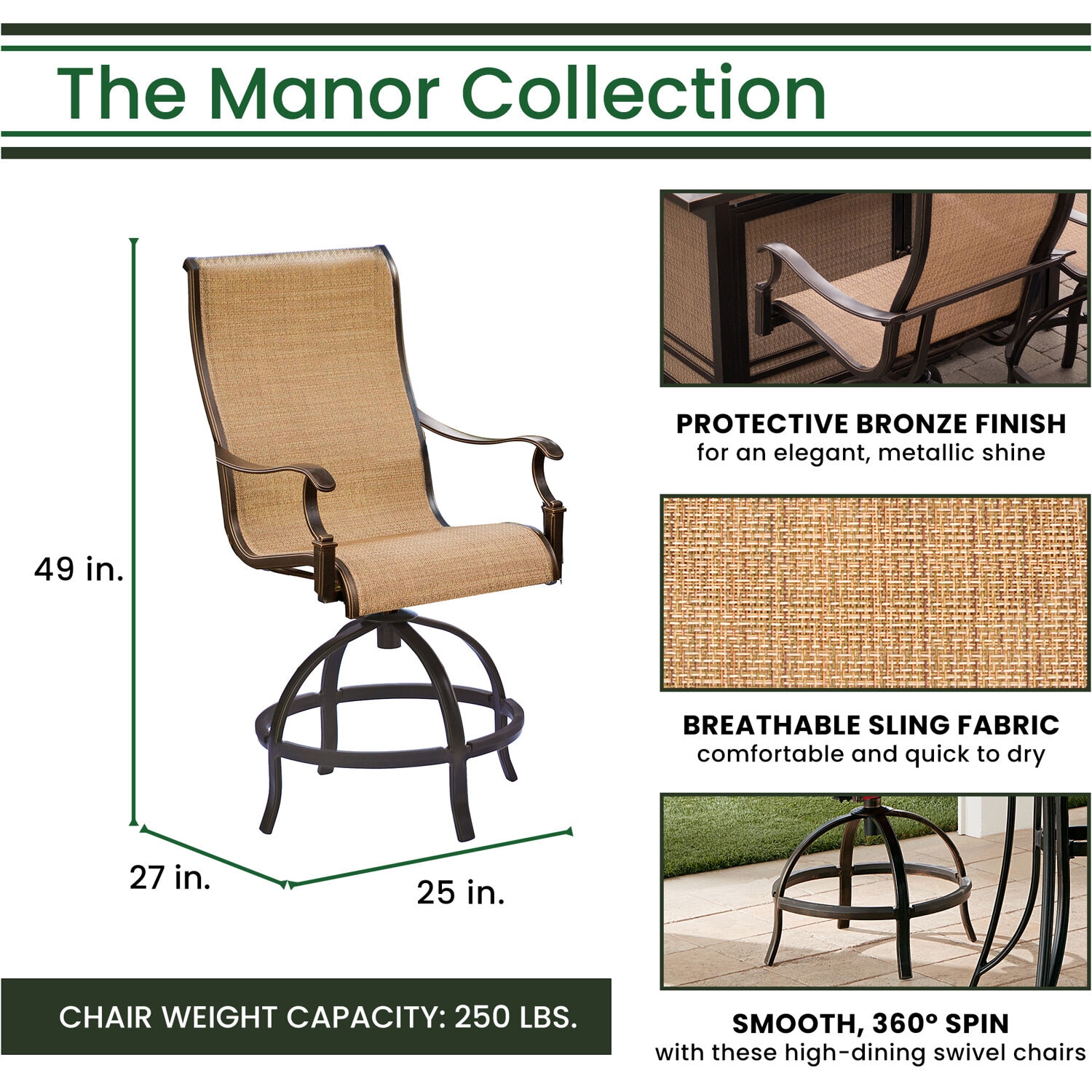 Hanover MANDN7PC-BR Patio-Dining-Sets - View #3