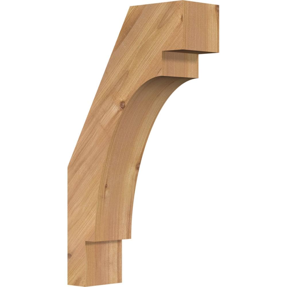 Ekena Millwork BRC04X10X18MRC00SWR 3-1/2-in x 10-in x 18-in Western Red Cedar Unfinished Wood Merced Smooth Knee Brace