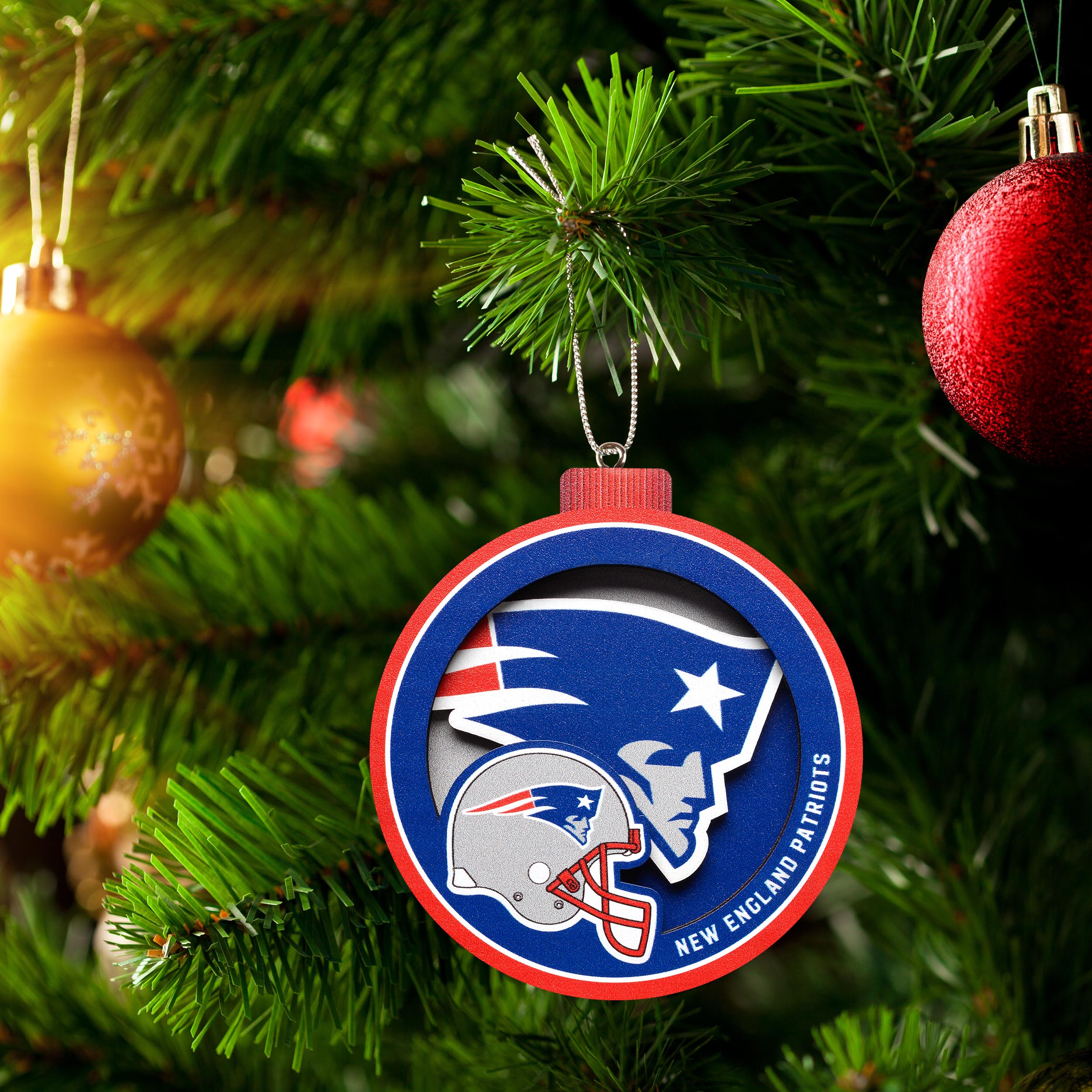 Denver Broncos 4 inch LED Christmas Tree Ornament