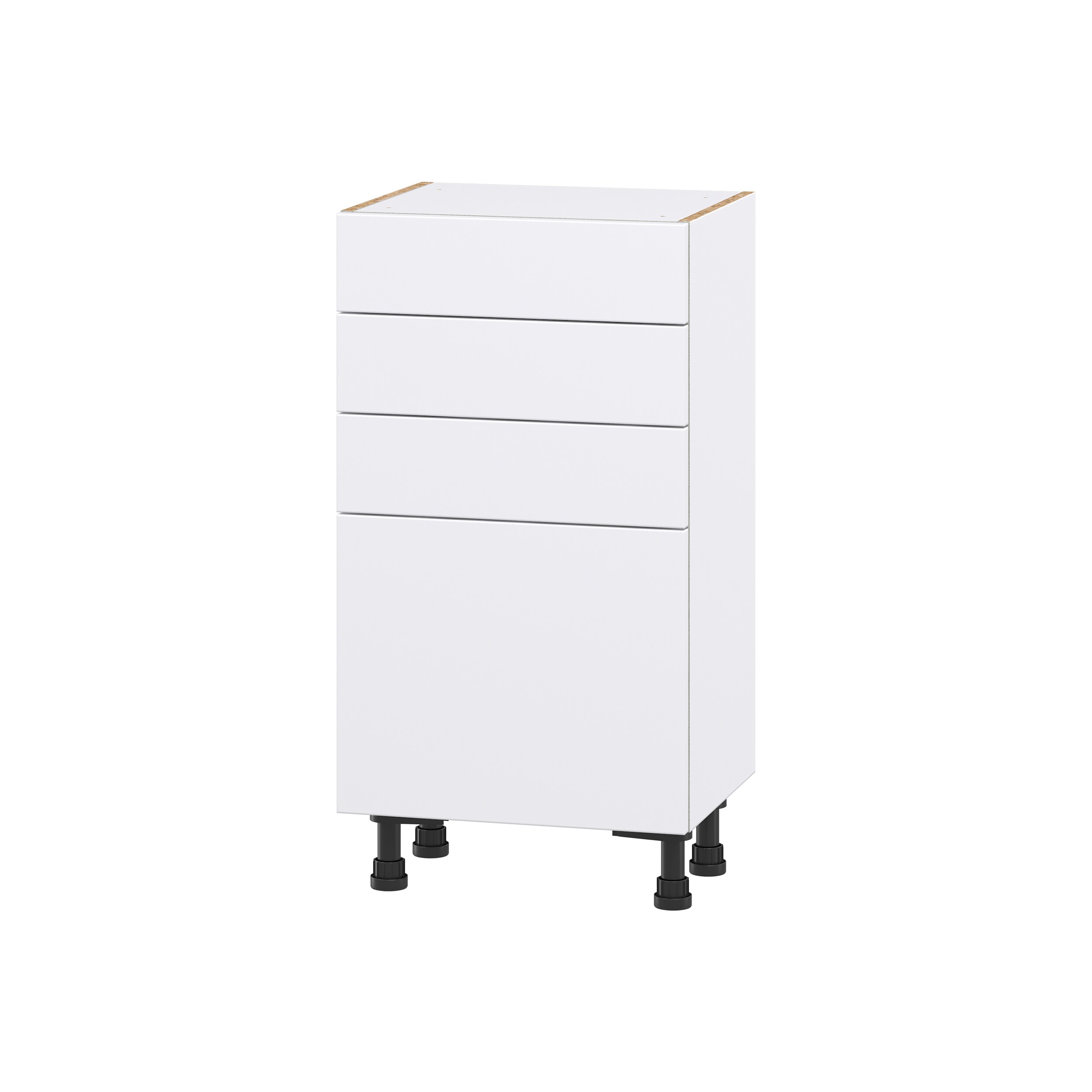 Hugo&Borg Lasalle 9-in W x 34.5-in H x 14-in D Bright White Slab Base Fully Assembled Cabinet (Flat Panel Slab Door Style)