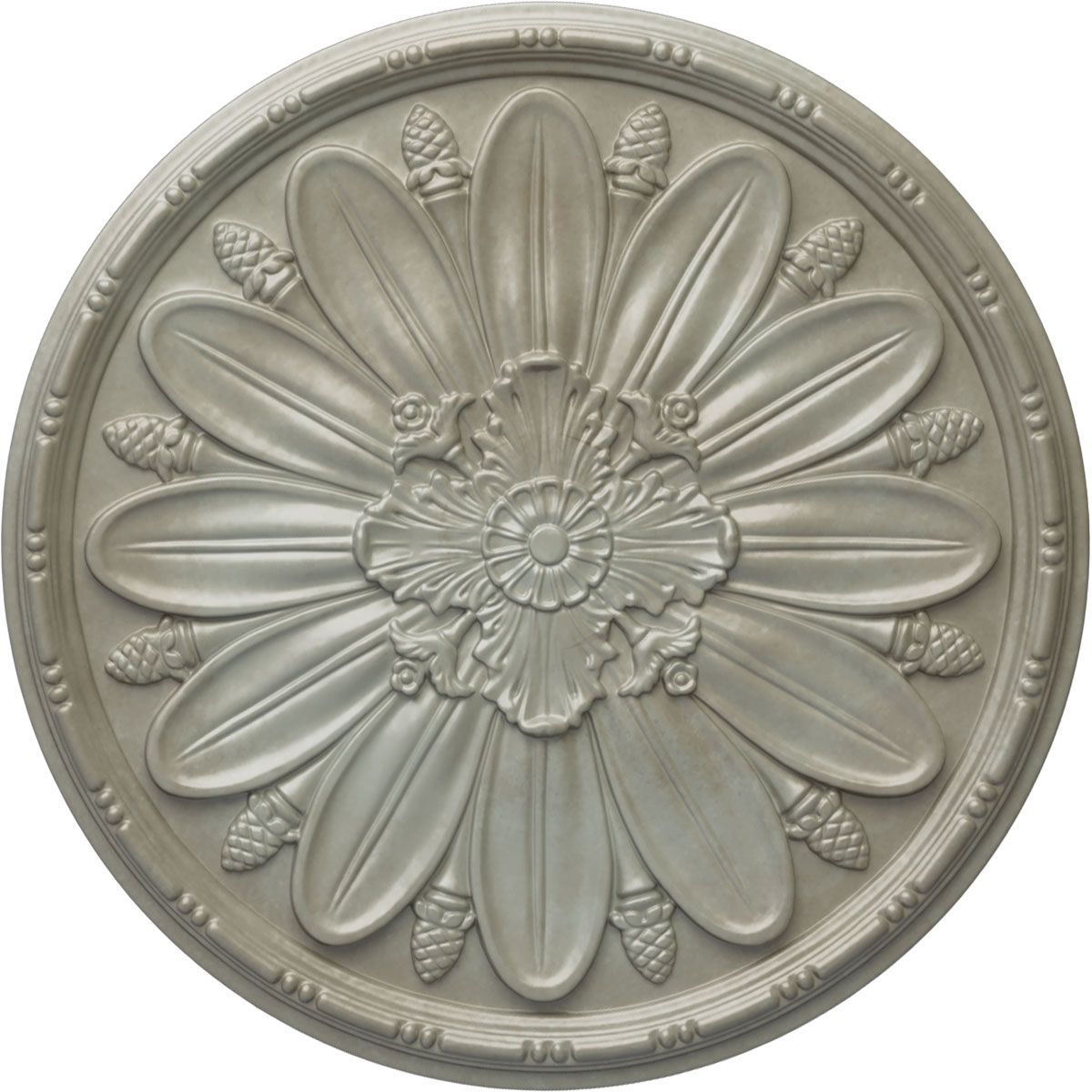 Ekena Millwork CM29FAFLS Fairfax 29.875-in W x 29.875-in L Painted Flash Gold Polyurethane Whole Ceiling Medallion