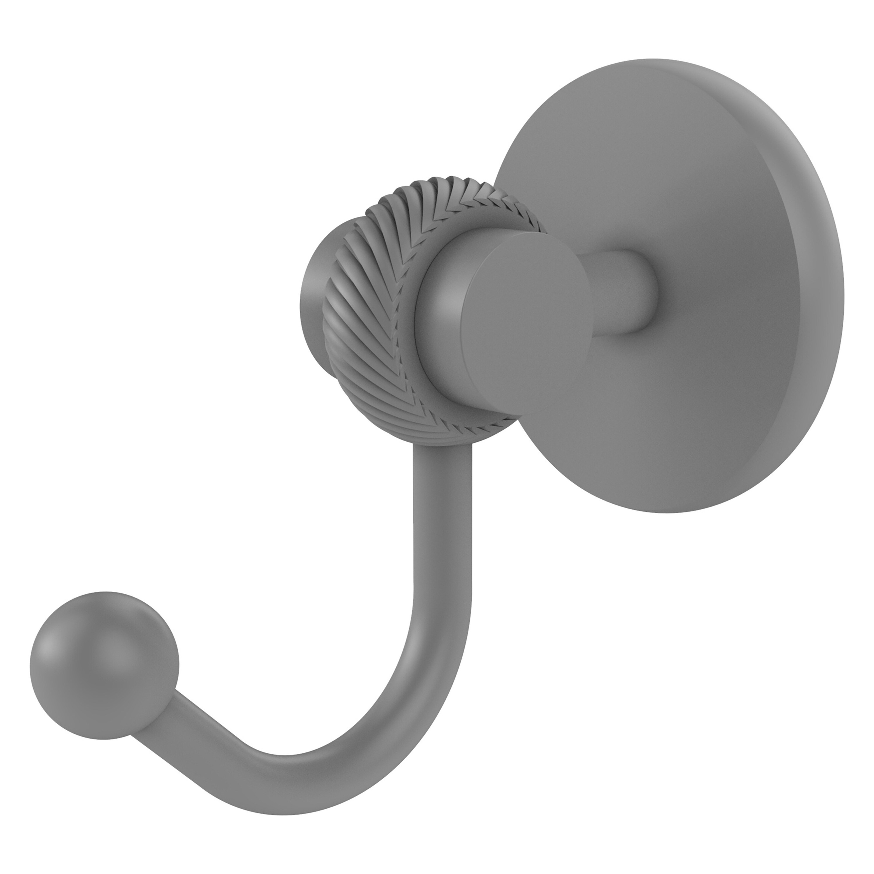 Allied Brass 7220T-GYM Satellite Orbit Two Matte Gray Single -Hook Wall mount Towel Hook