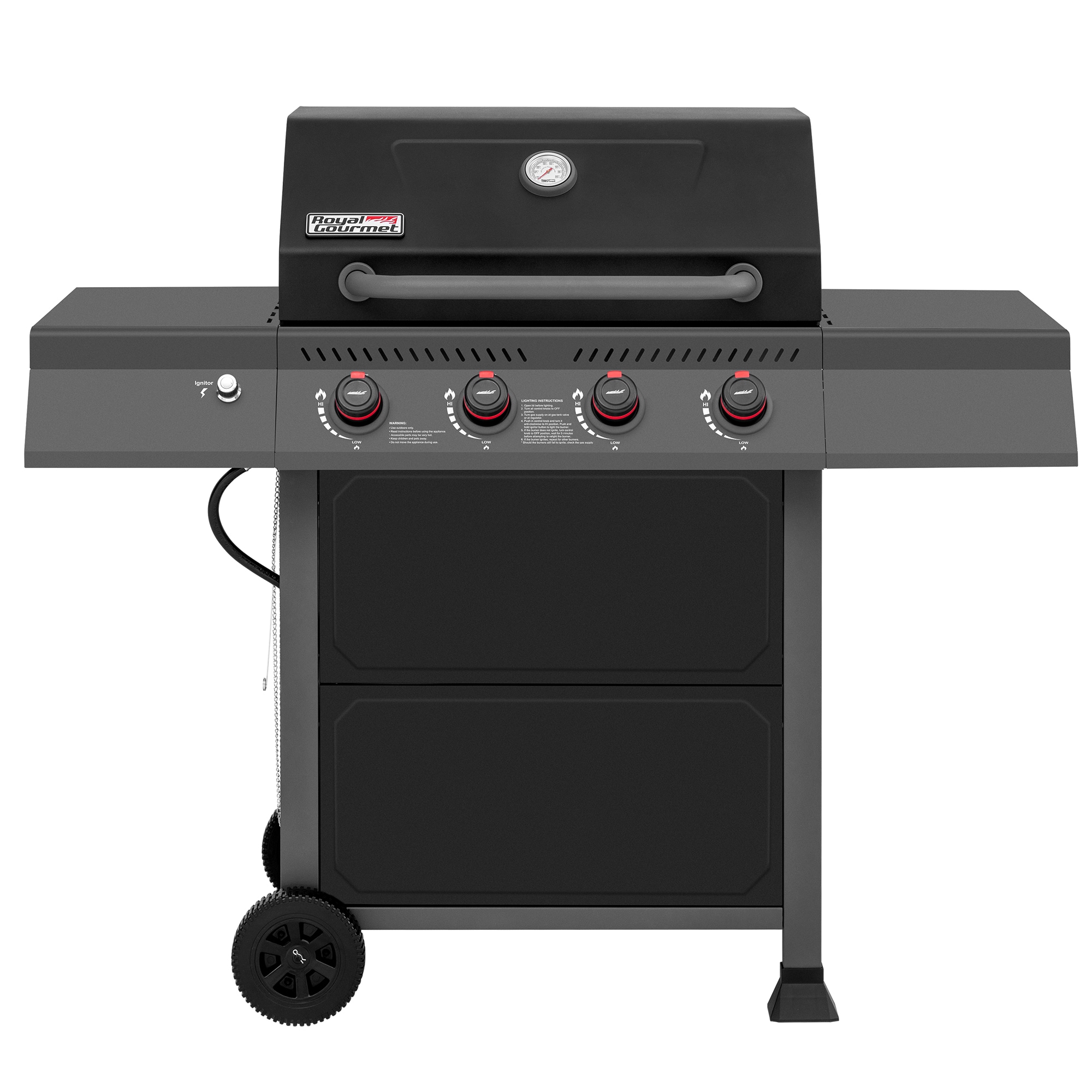Royal Gourmet GA4401T Black and Gray 4 -Burner Liquid Propane Gas Grill