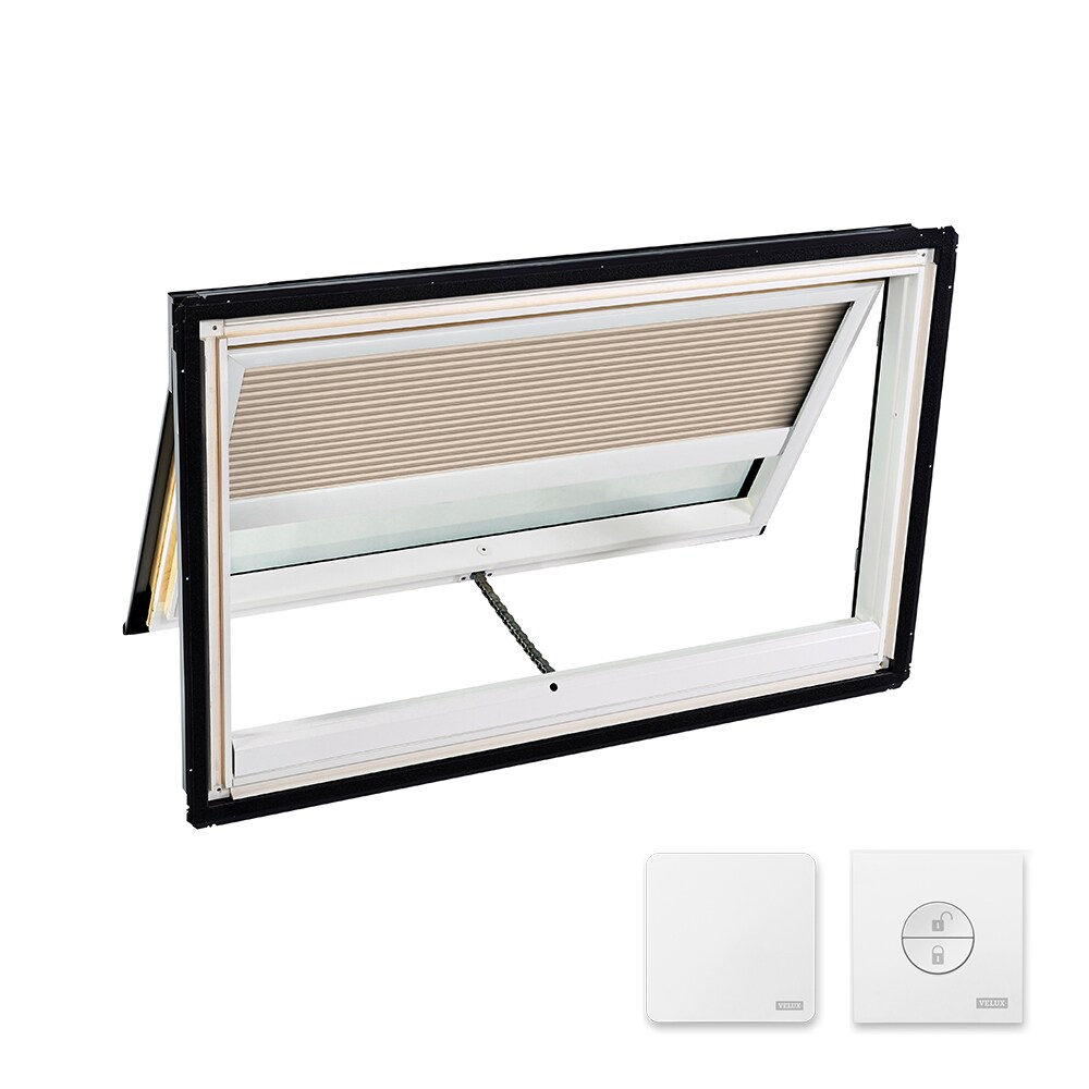 VELUX 44.25-in x 26.88-in Solar-powered Venting Deck Mount Skylight with Laminated Low-e Argon Glass