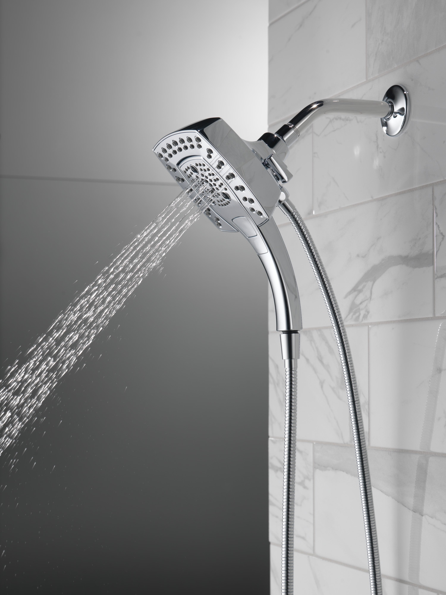 Delta Universal Showering Components Chrome 5-Spray Dual Shower Head 1. ...