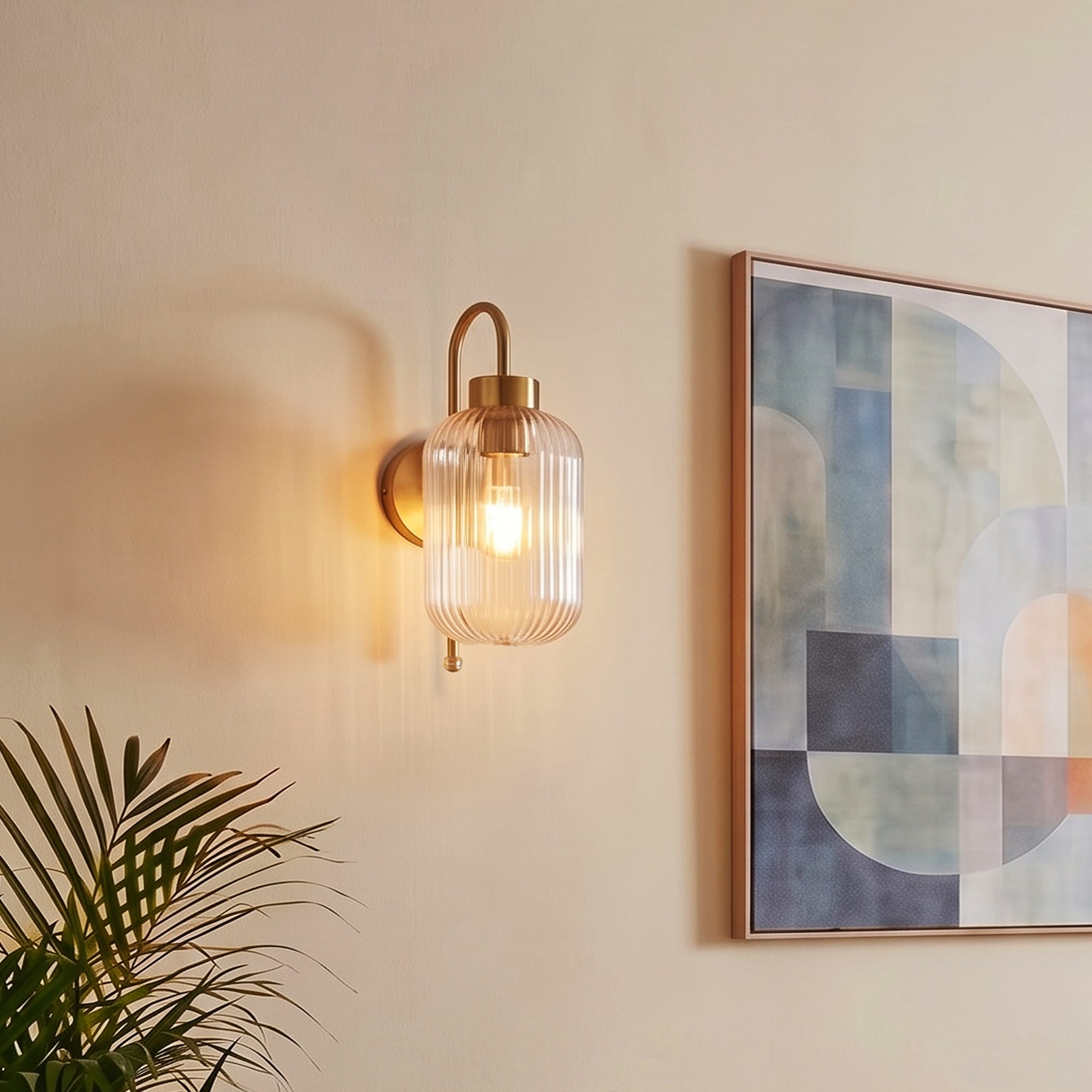 YANSUN - 5.51-in W 2 -Light Brushed Gold French country/cottage Hardwired Dry Wall Sconce