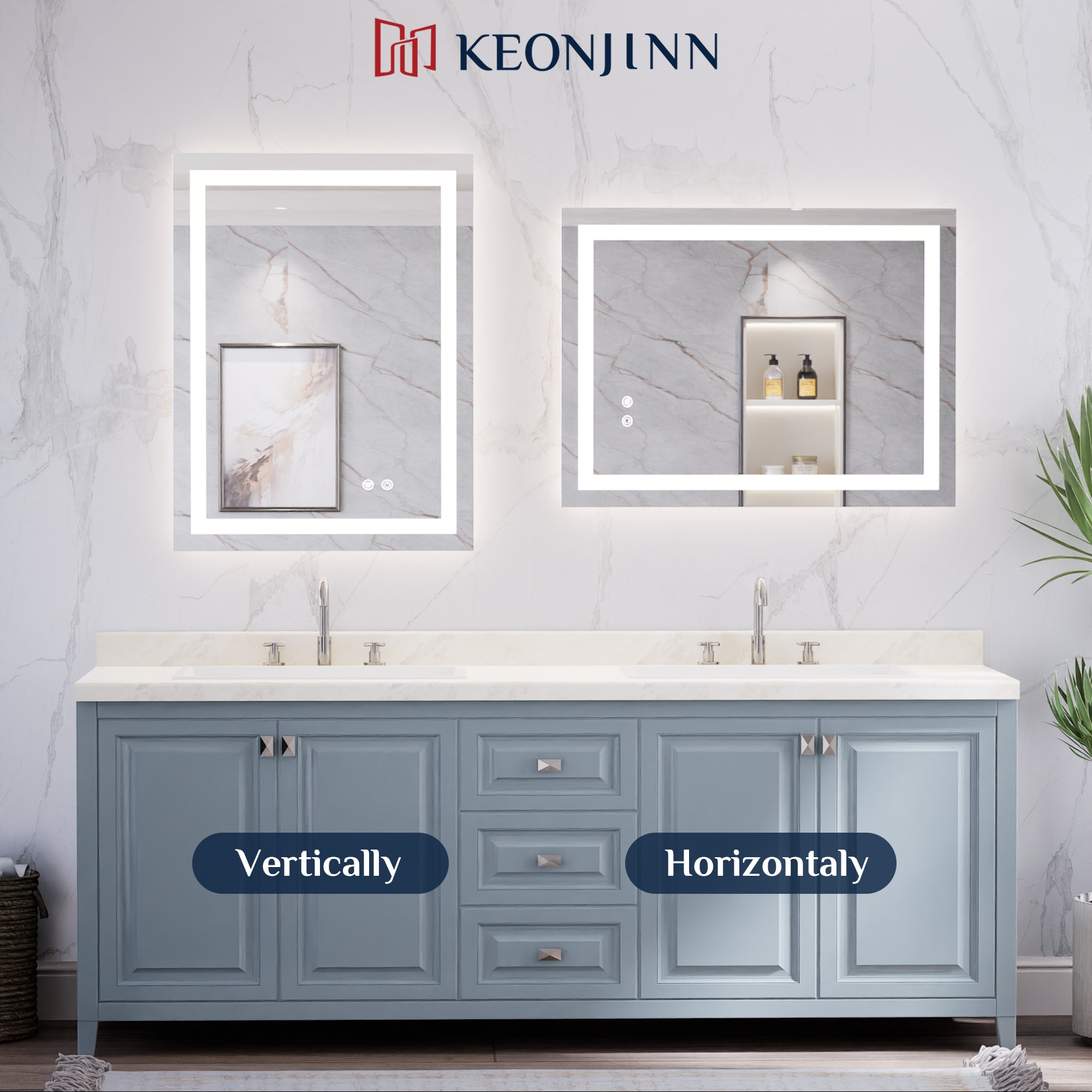 Keonjinn LW-ZBGFXFJ-6176F Framed-Bath-Mirrors - View #9