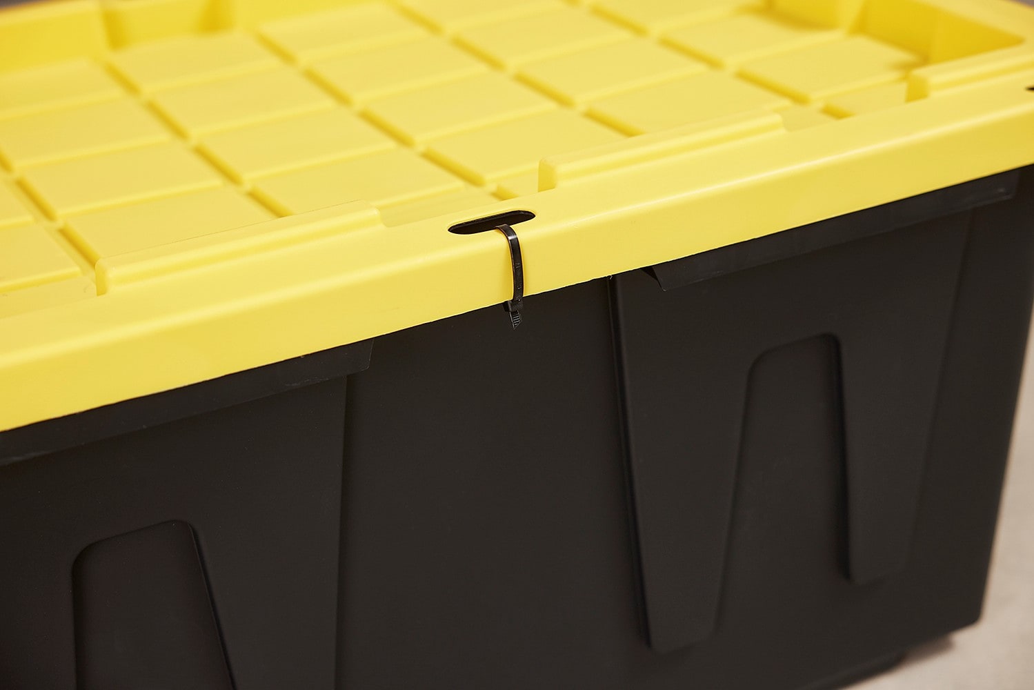 27 Gal Heavy Duty Latching Black Plastic Storage Tote Box - HART Tools