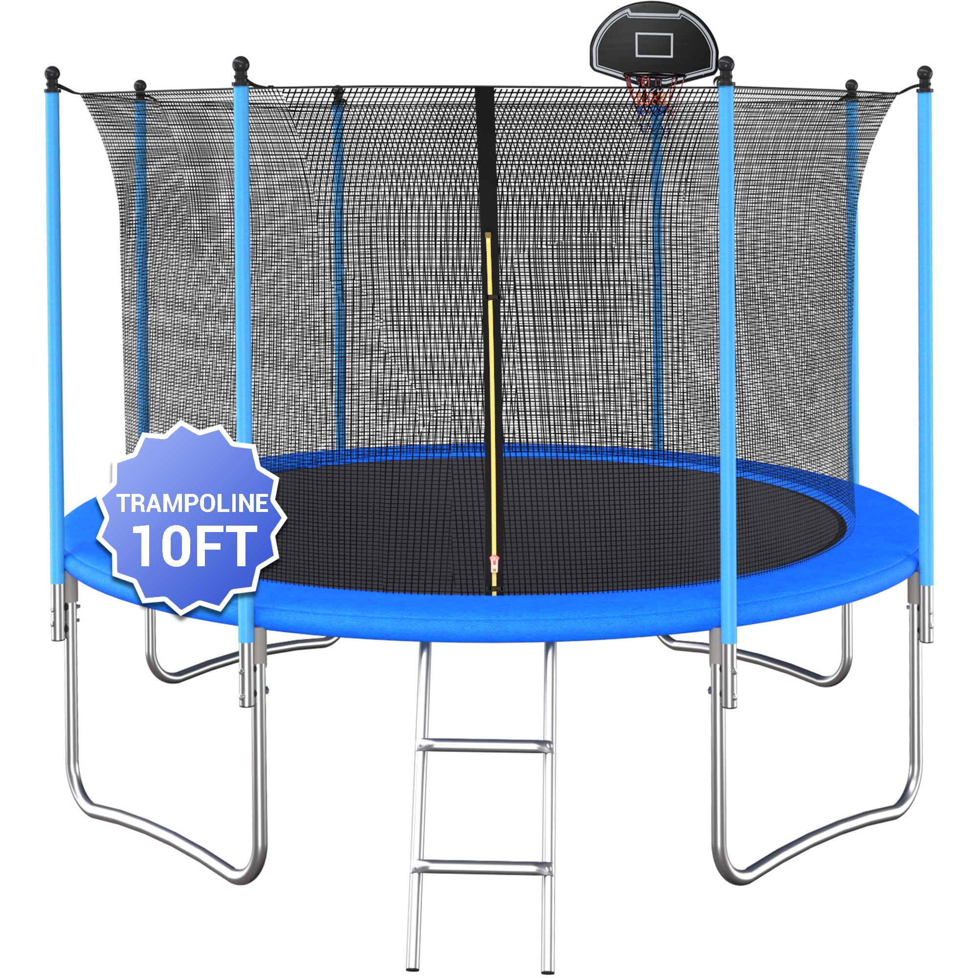 Fun Orange Trampoline 10 ft Round Backyard in Blue FUN24BC06 at Lowes