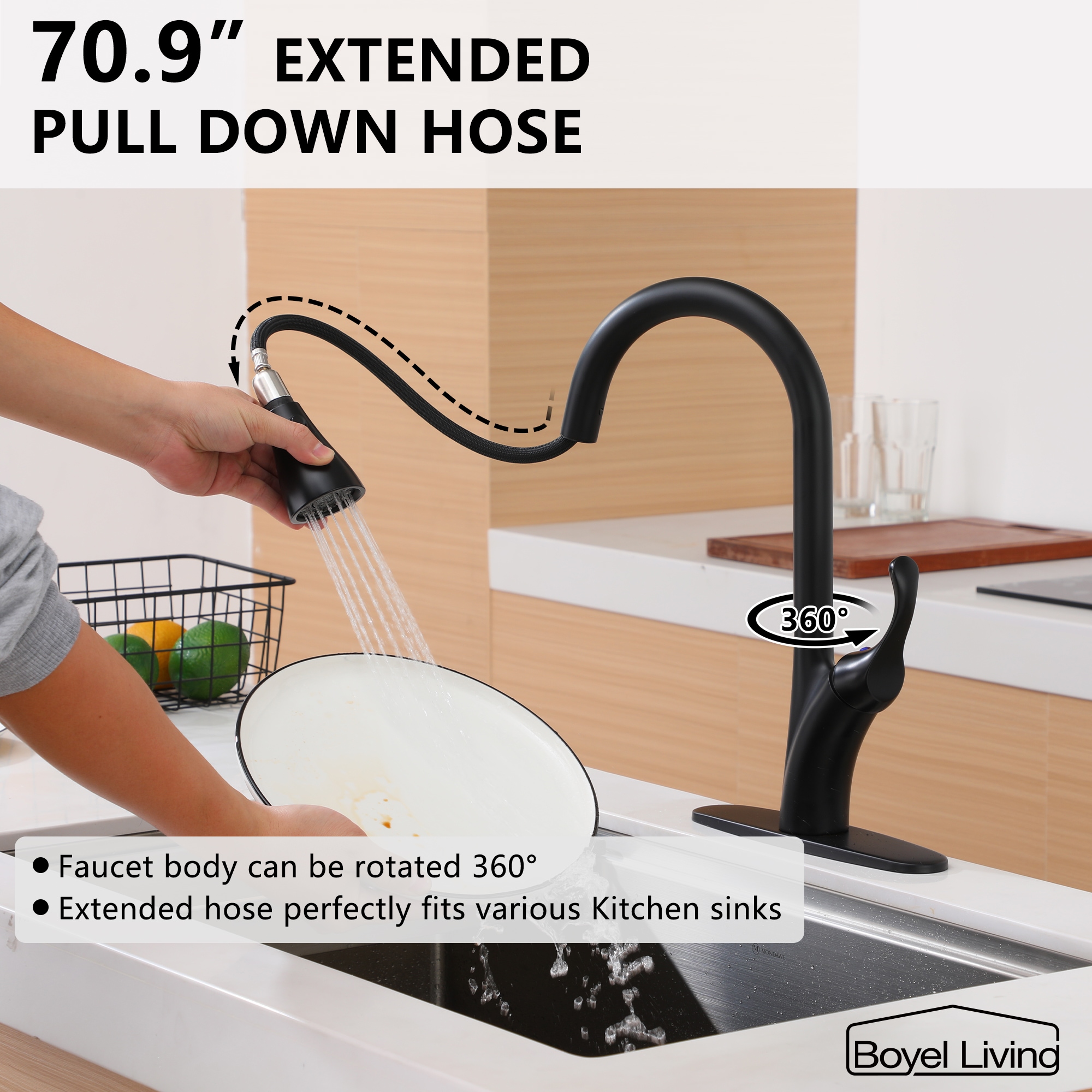 Brushed Gold Single Handle Brass Bathroom Faucet