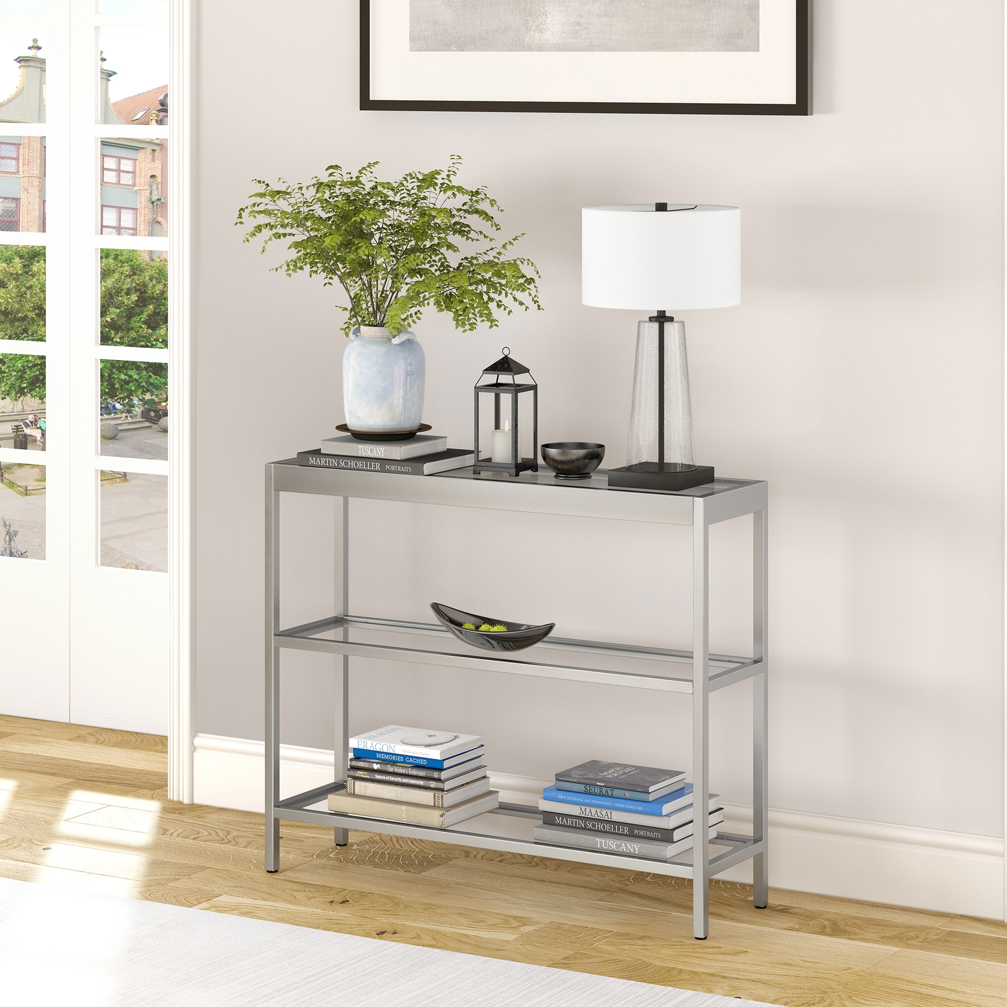 Hailey Home Alexis Modern Nickel Console Table in the Console Tables ...