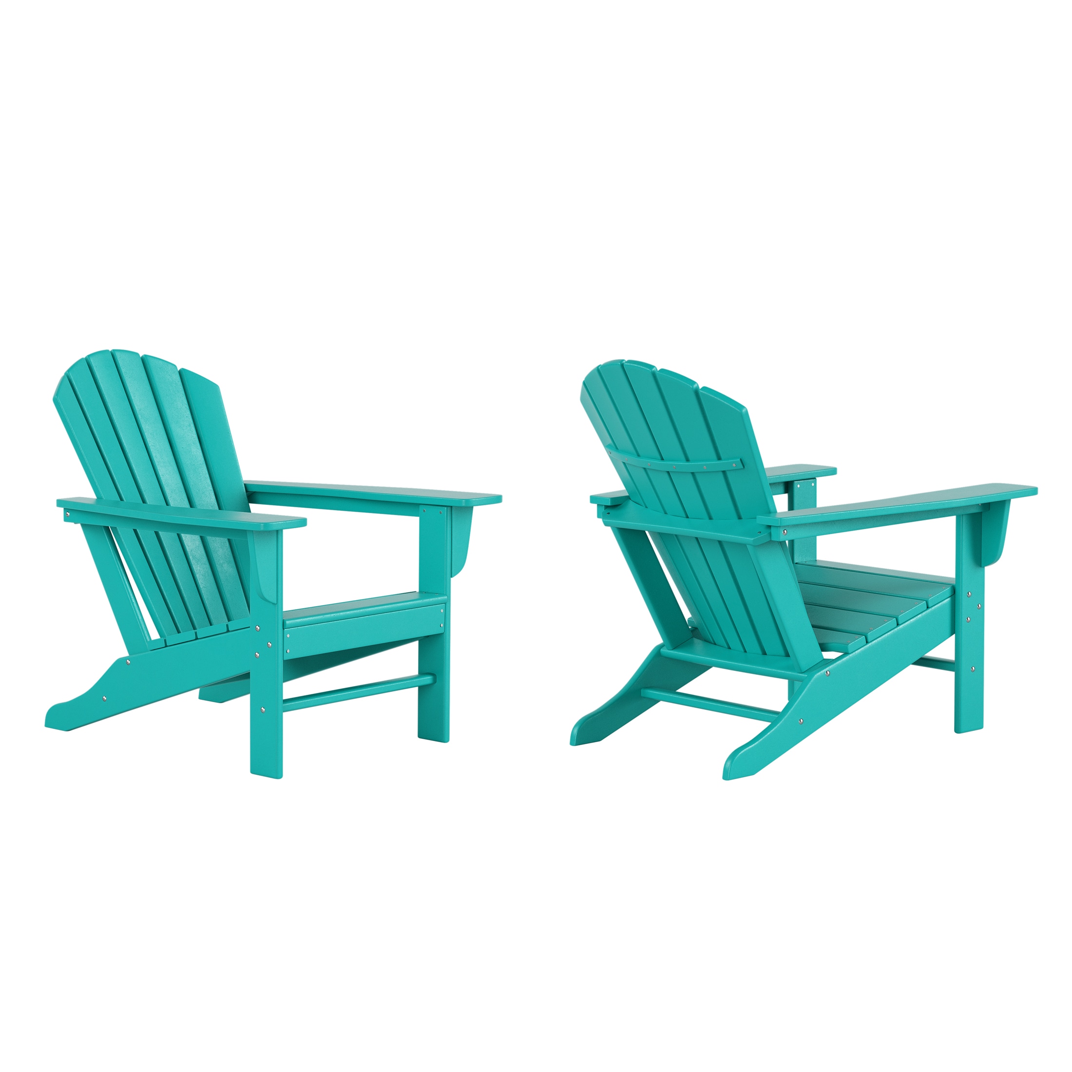 Westin Furniture OP6001-TQ-2 Altura Set of 2 Turquoise HDPE Frame Stationary Adirondack Chair with Slat Seat