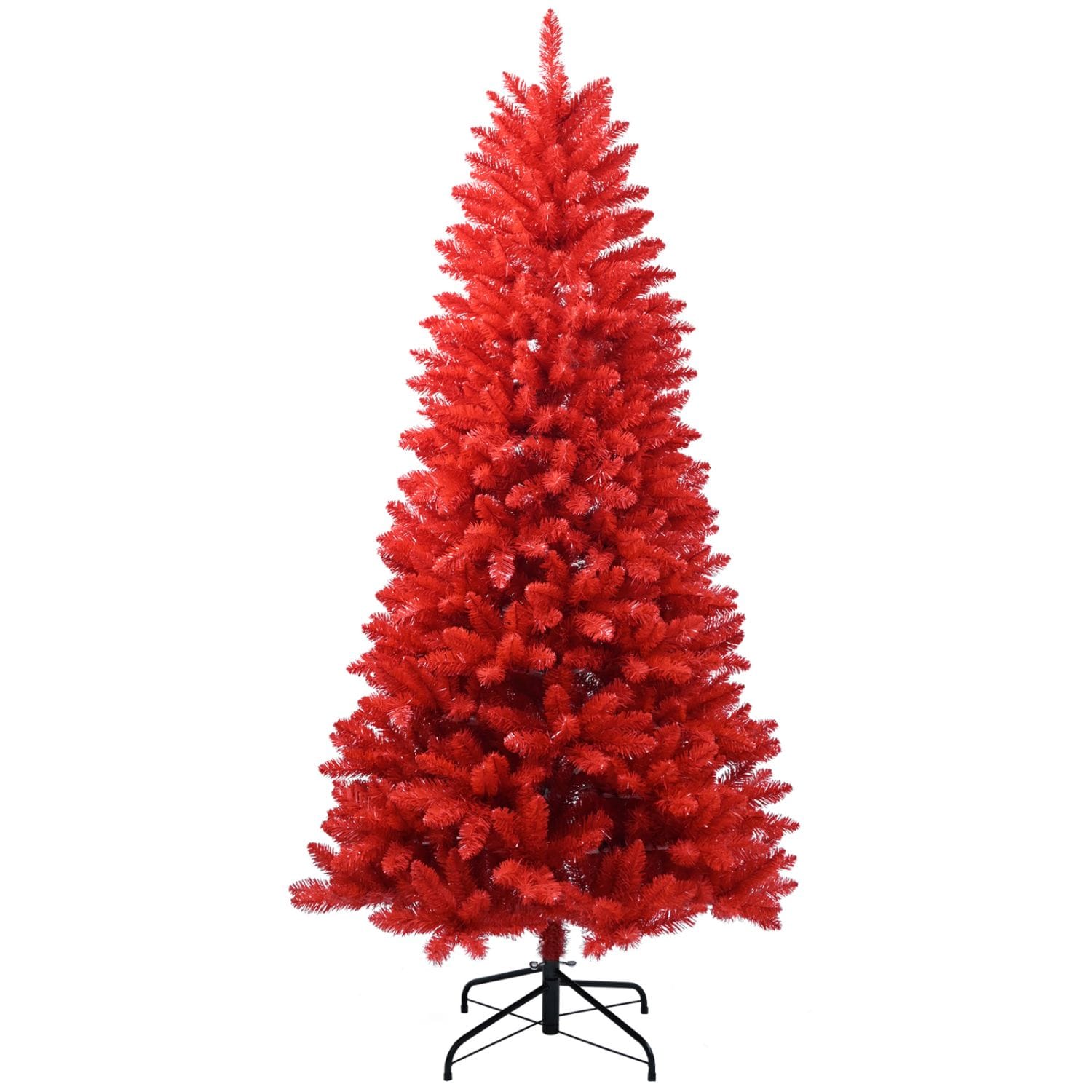 WELLFOR 6-ft Red Artificial Christmas Tree - Full Shape, PVC Branches,  Indoor/Outdoor Use in the Artificial Christmas Trees department at