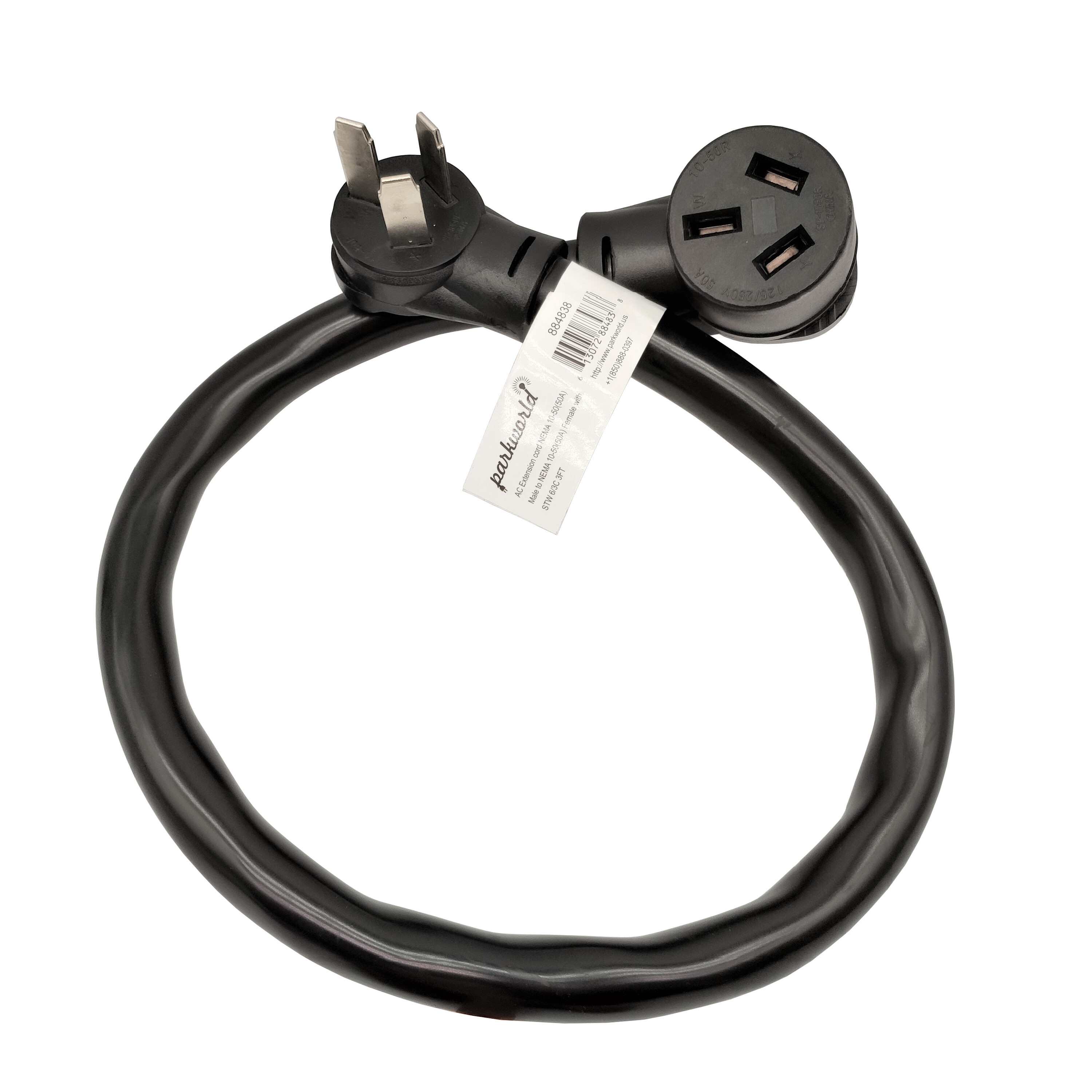 parkworld 884838 3-ft 6 / 3 3 Prong Black Outdoor STW Heavy Duty Appliance Extension Cord