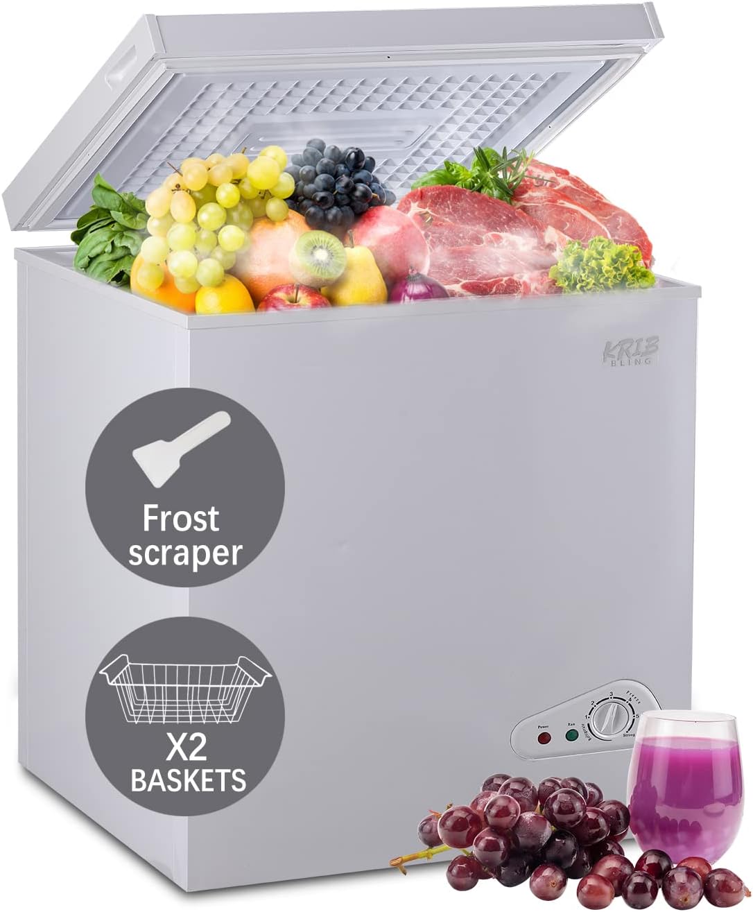Runesay HBCOLR-15 7-cu ft Garage Ready Chest Freezer White )