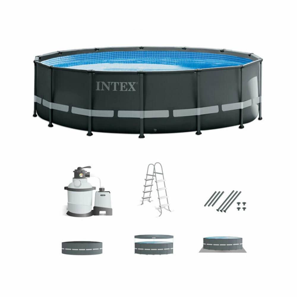 Intex 203814 14-ft x 14-ft x 42-in Metal frame Round Above-Ground Pool with Filter Pump