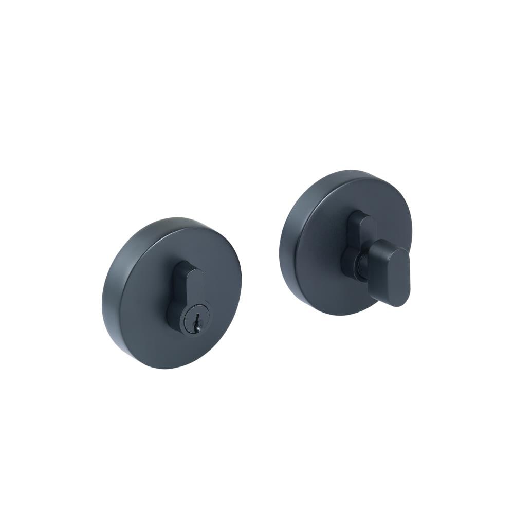 Design House 595710 Emblem Emblem Matte Black Single Cylinder Deadbolt